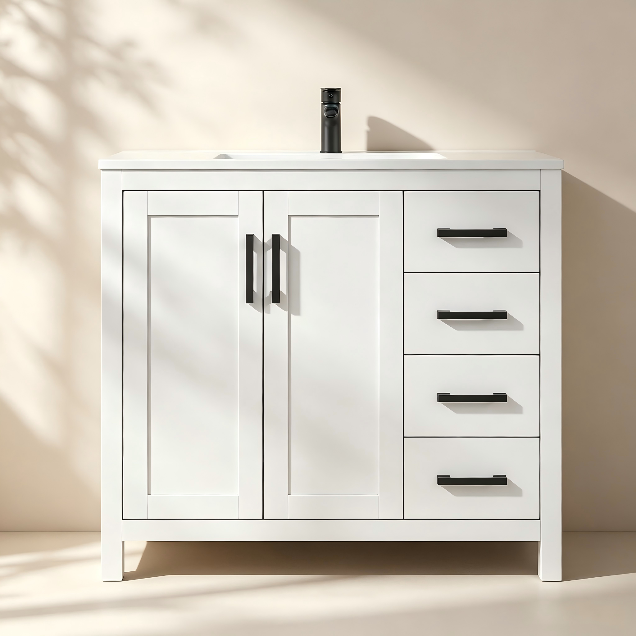 Freestanding Bathroom Vanity with Doors and Drawers thumbnail view 1