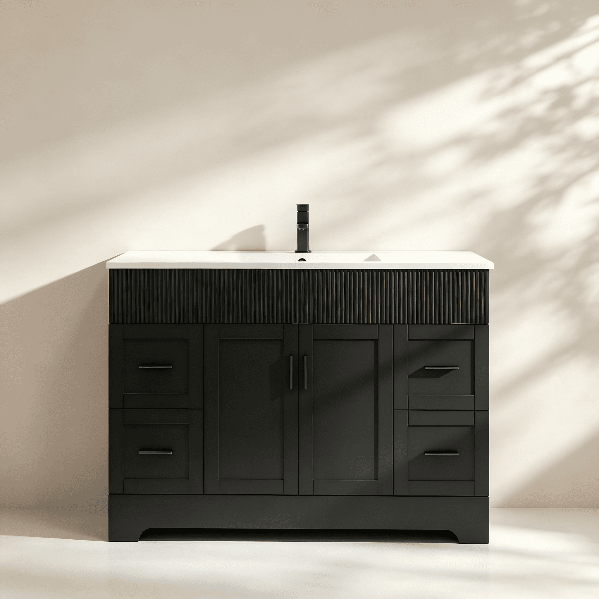 Modern Bathroom Vanity with Cabinet and Drawer Storage thumbnail view 2