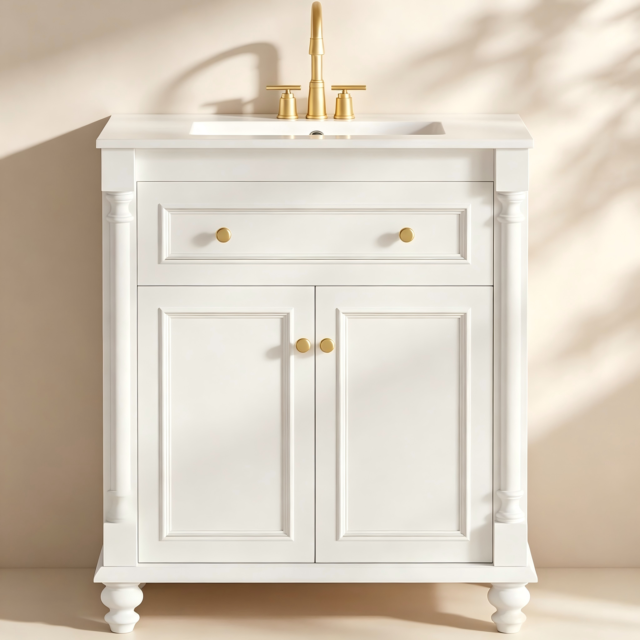 Traditional Bathroom Vanity with Drawer and Cabinet thumbnail view 1