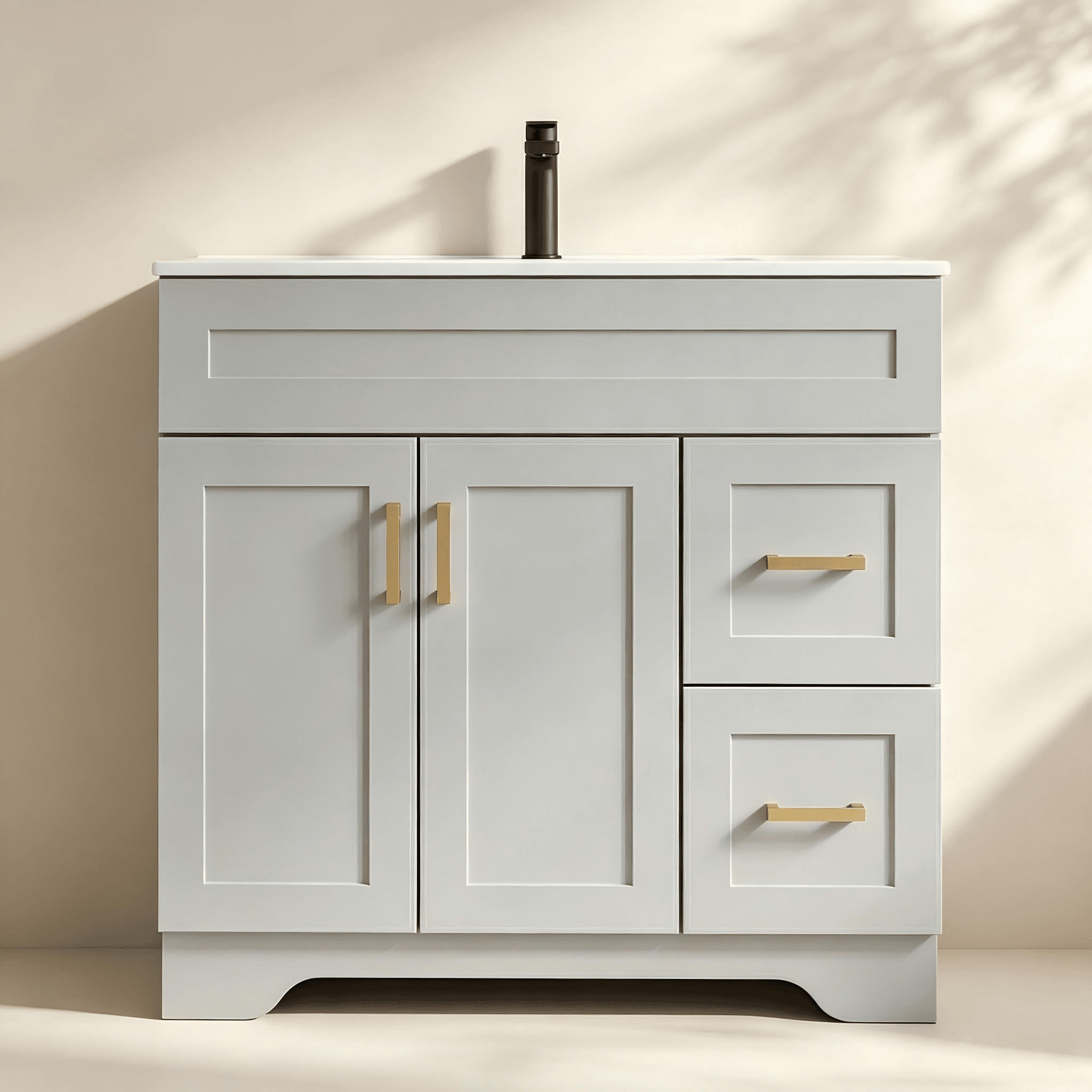 Modern Bathroom Vanity with Mixed Storage thumbnail view 2