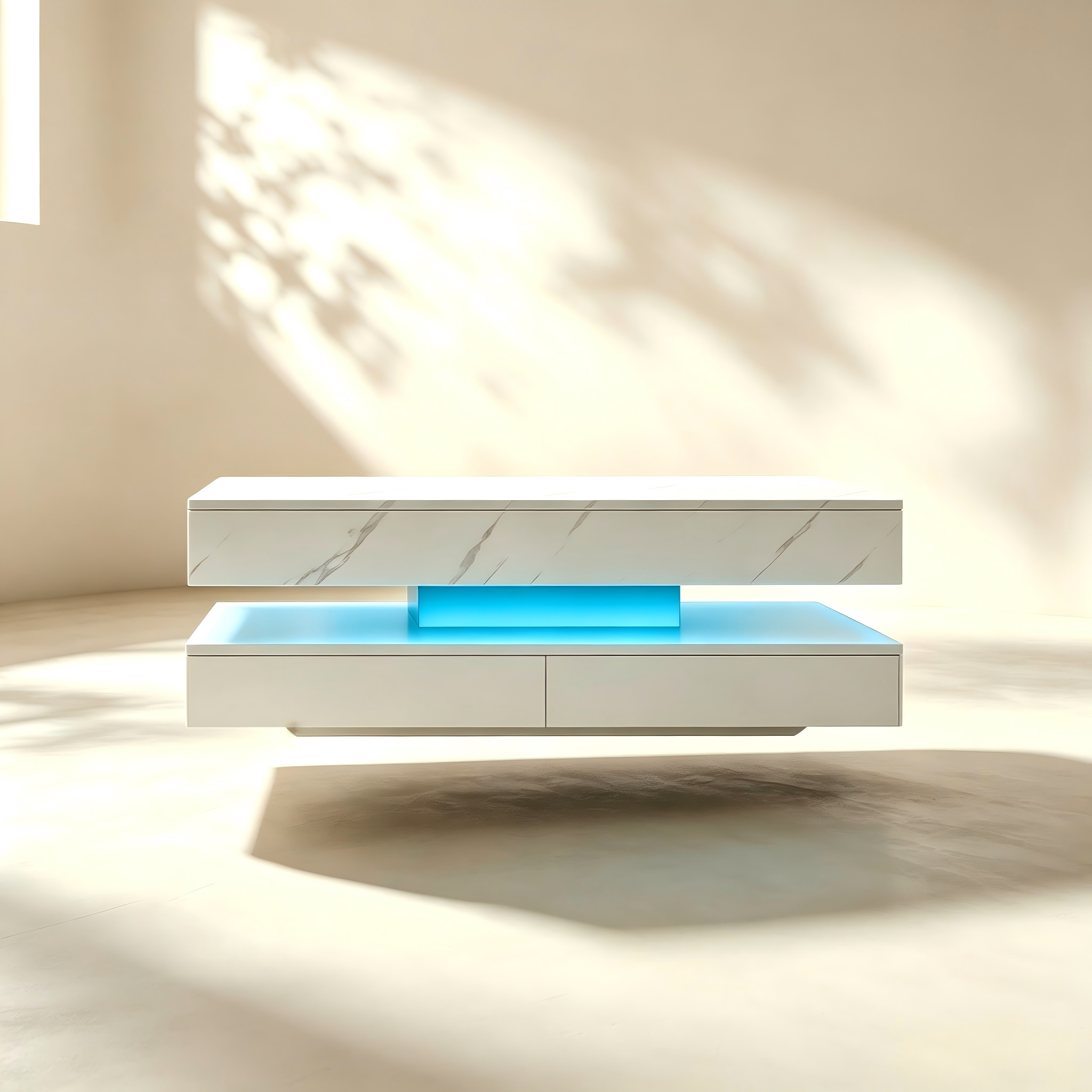 Floating LED Coffee Table with Storage thumbnail view 1