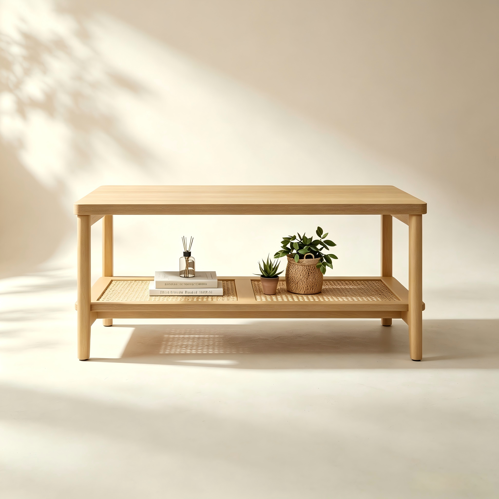 Rectangular Coffee Table with Lower Shelf for custom living room furniture collections