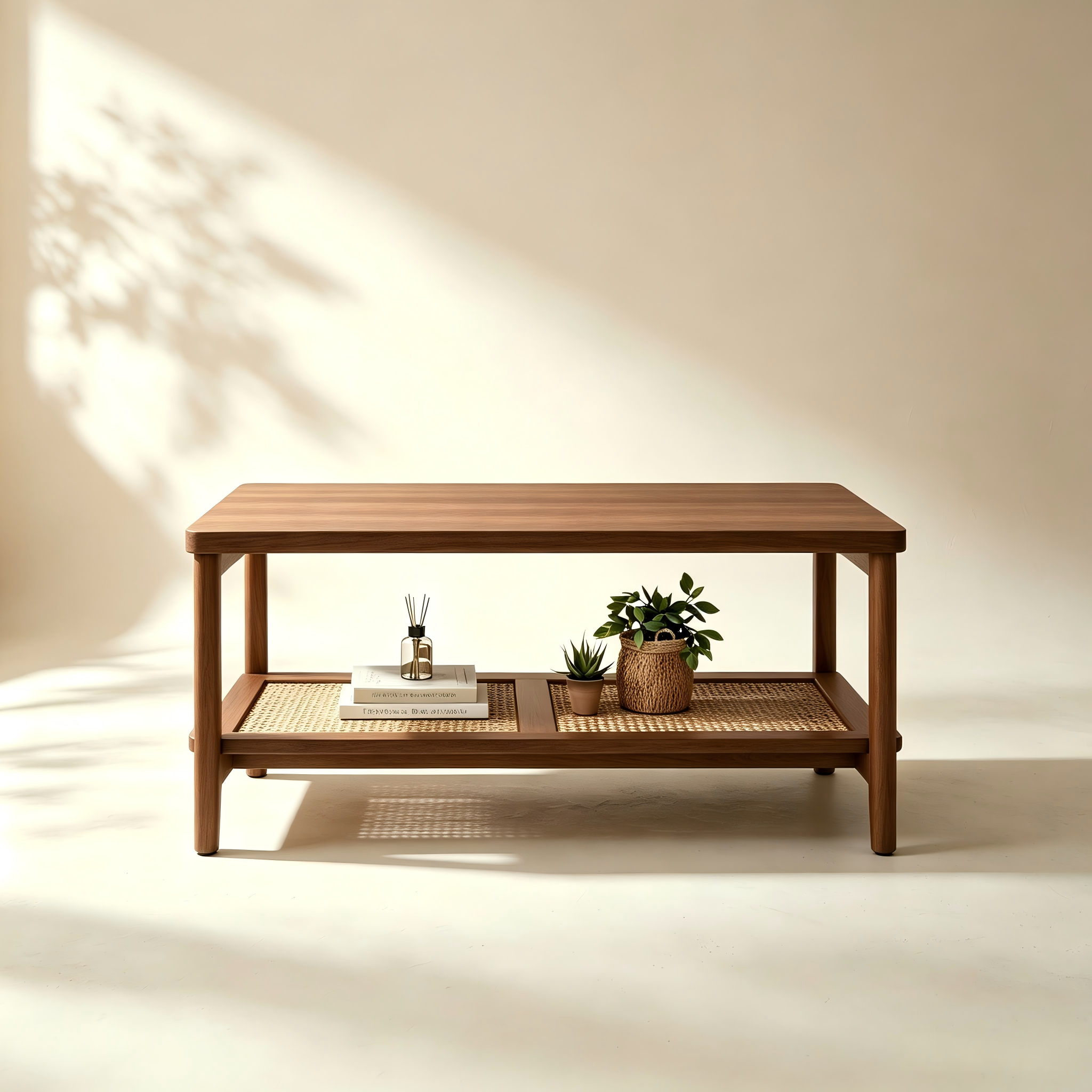 Rectangular Coffee Table with Lower Shelf thumbnail view 2
