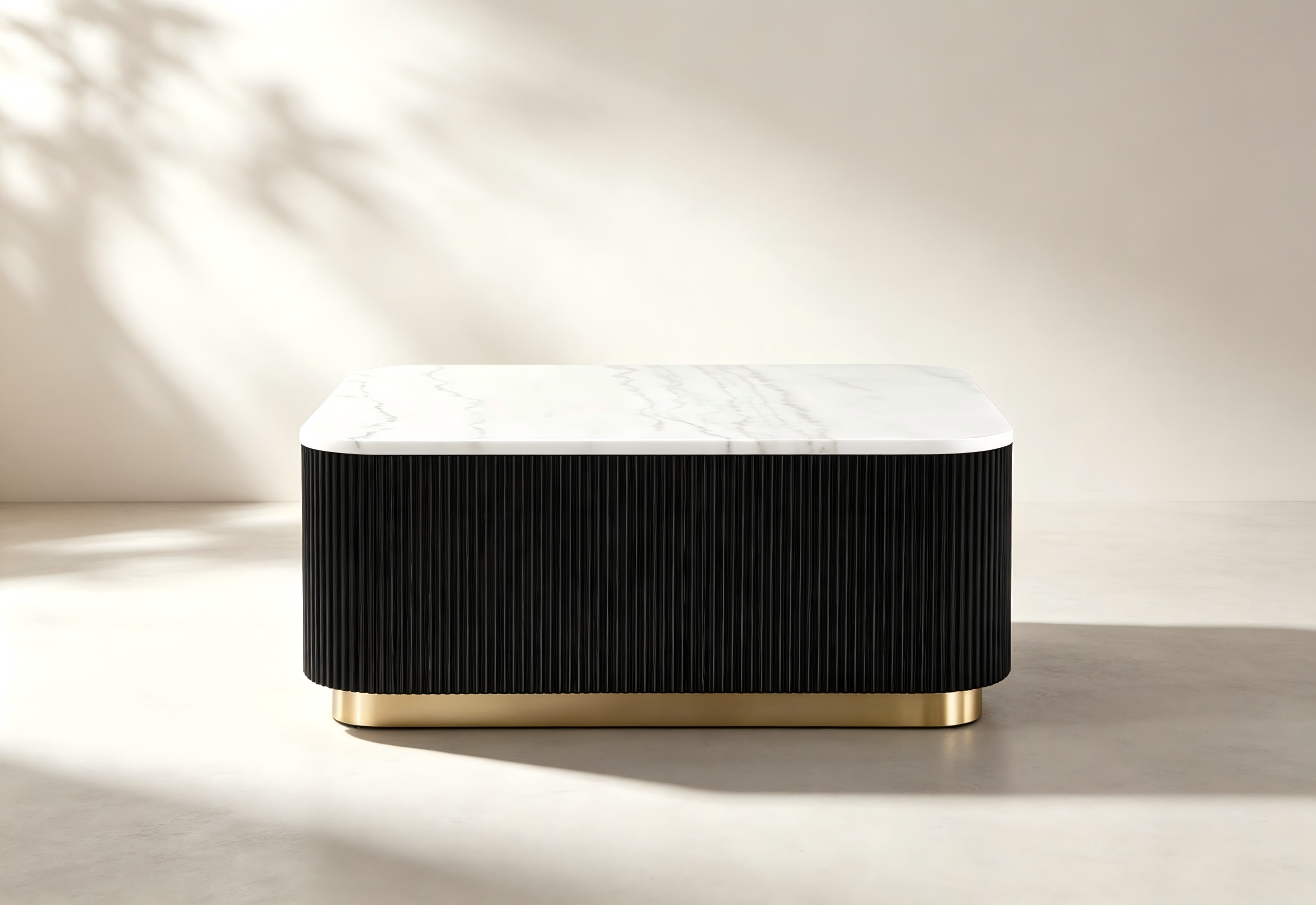 Rounded Fluted Coffee Table for custom living room furniture collections