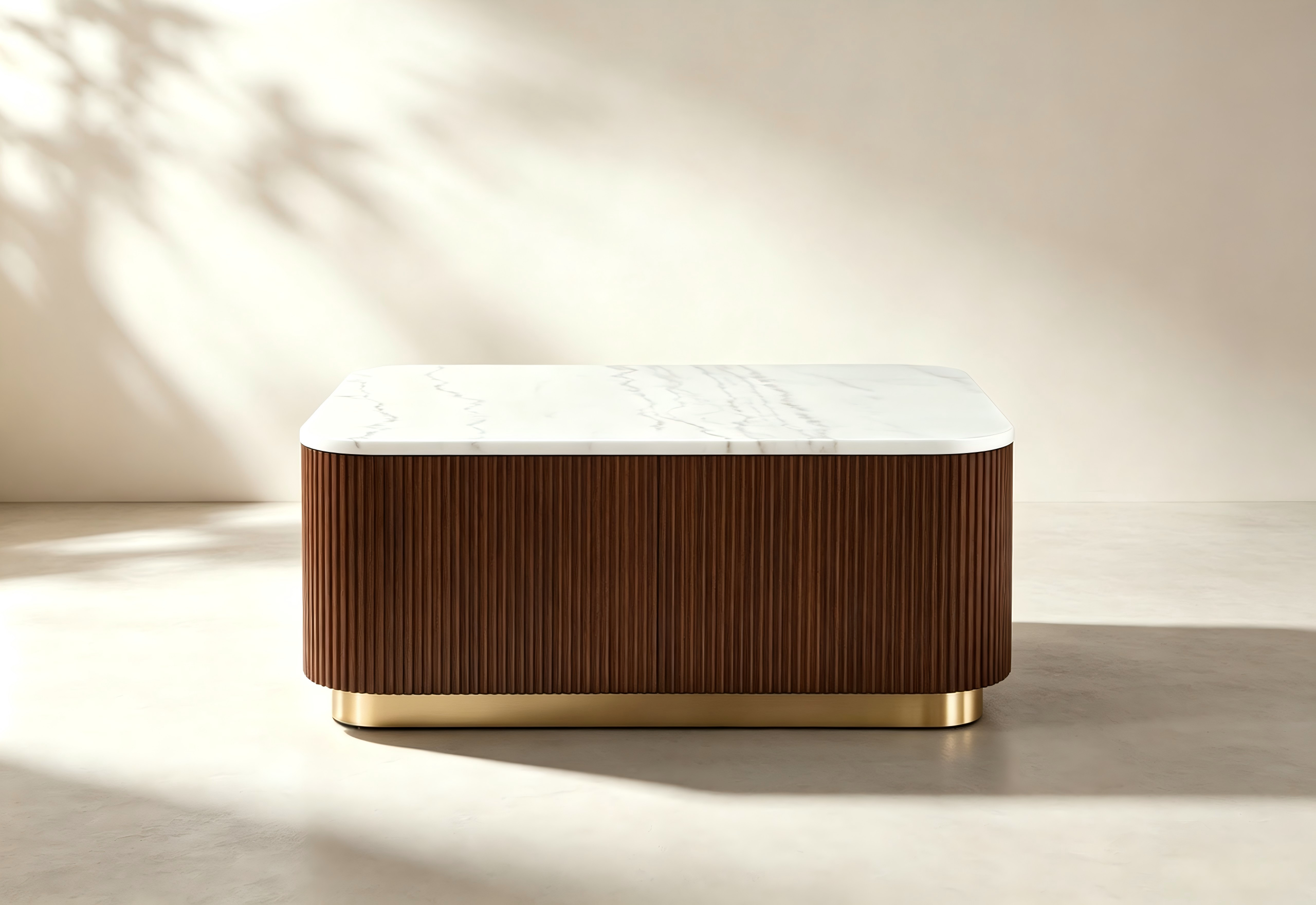Rounded Fluted Coffee Table thumbnail view 2