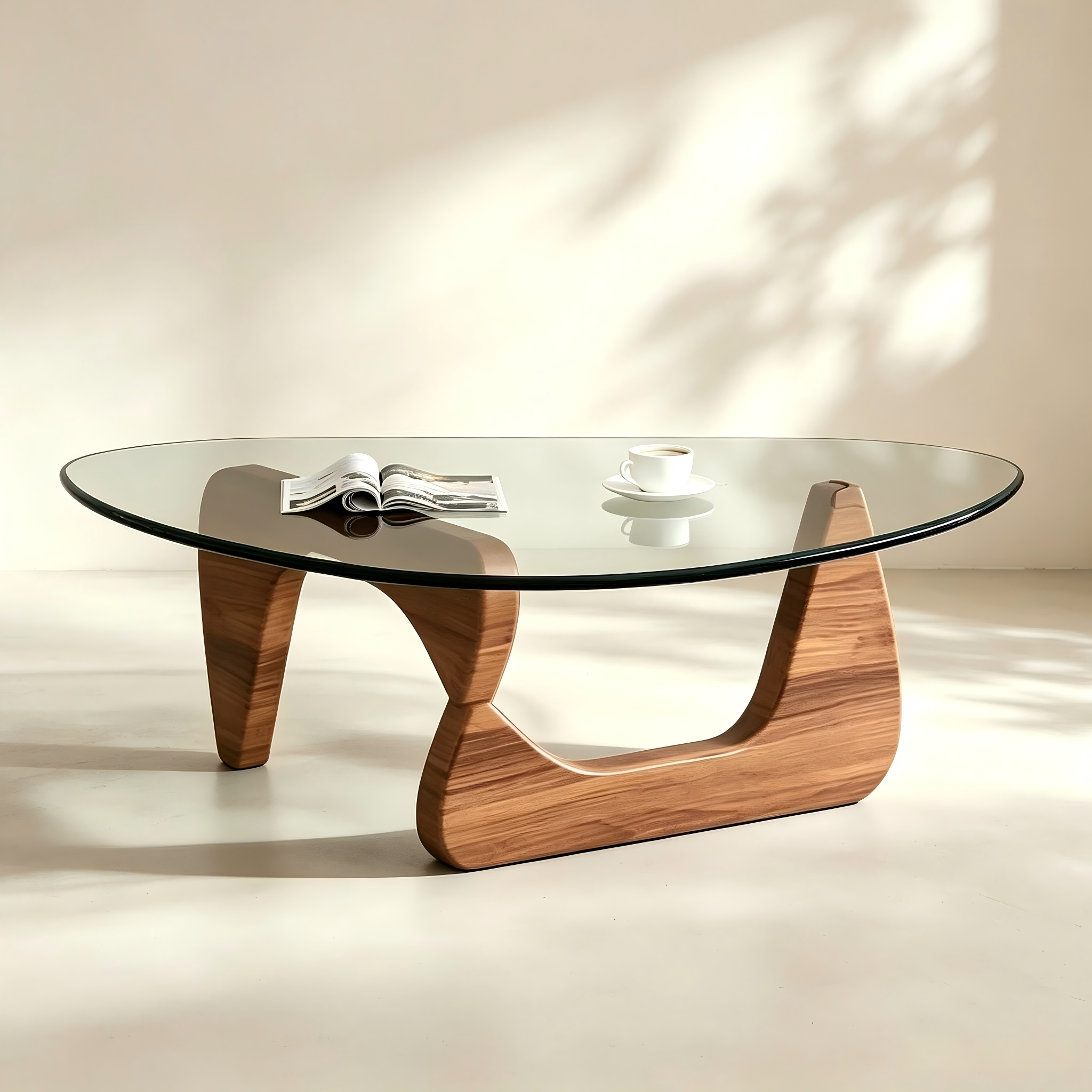 Glass-Top Sculptural Coffee Table thumbnail view 2