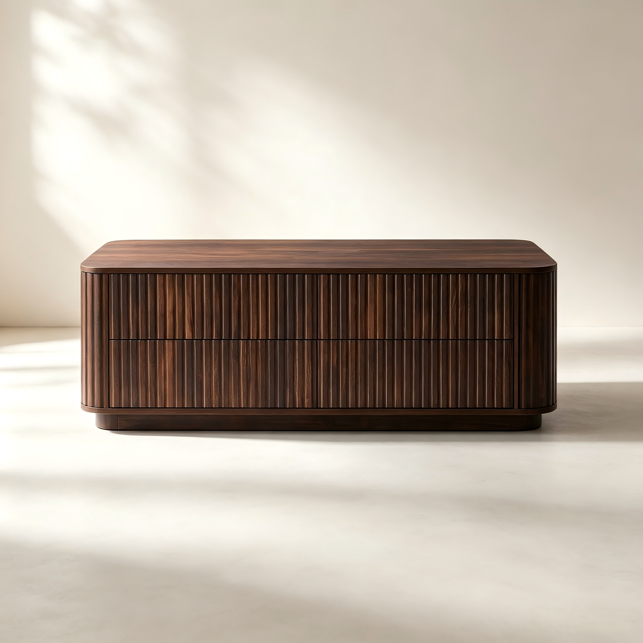 Slatted Storage Coffee Table with Drawers thumbnail view 2
