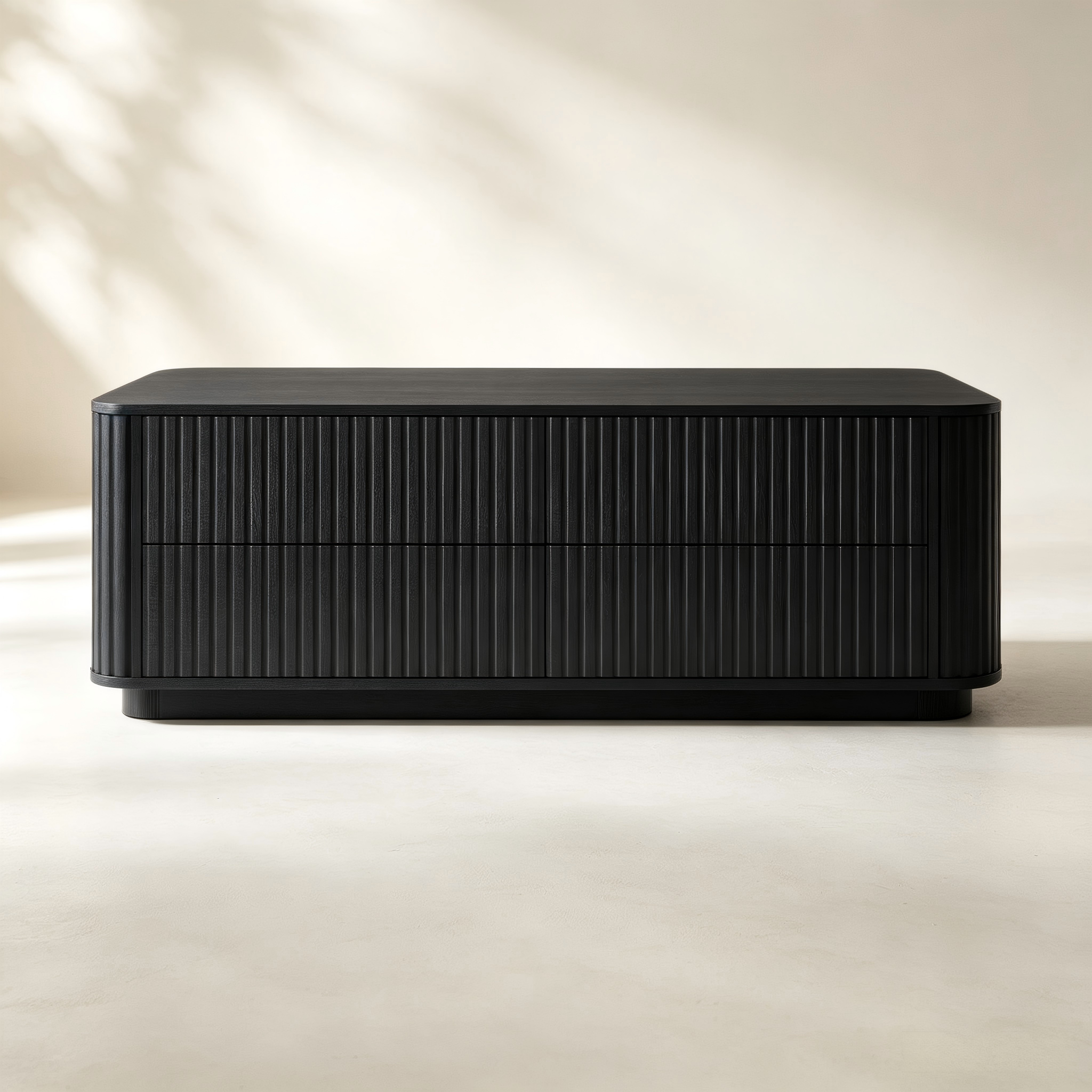Slatted Storage Coffee Table with Drawers thumbnail view 3