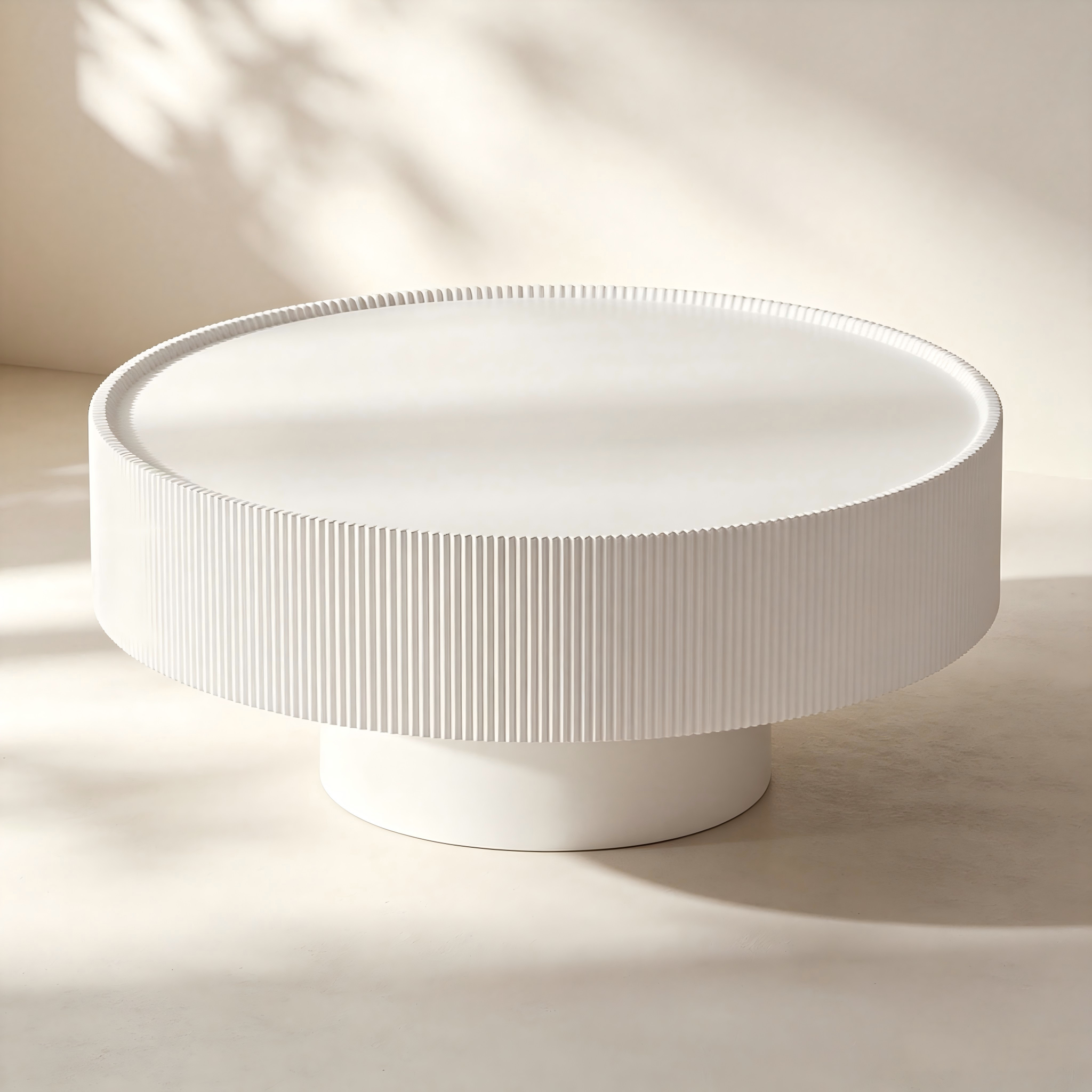Round Pedestal Coffee Table for custom living room furniture collections