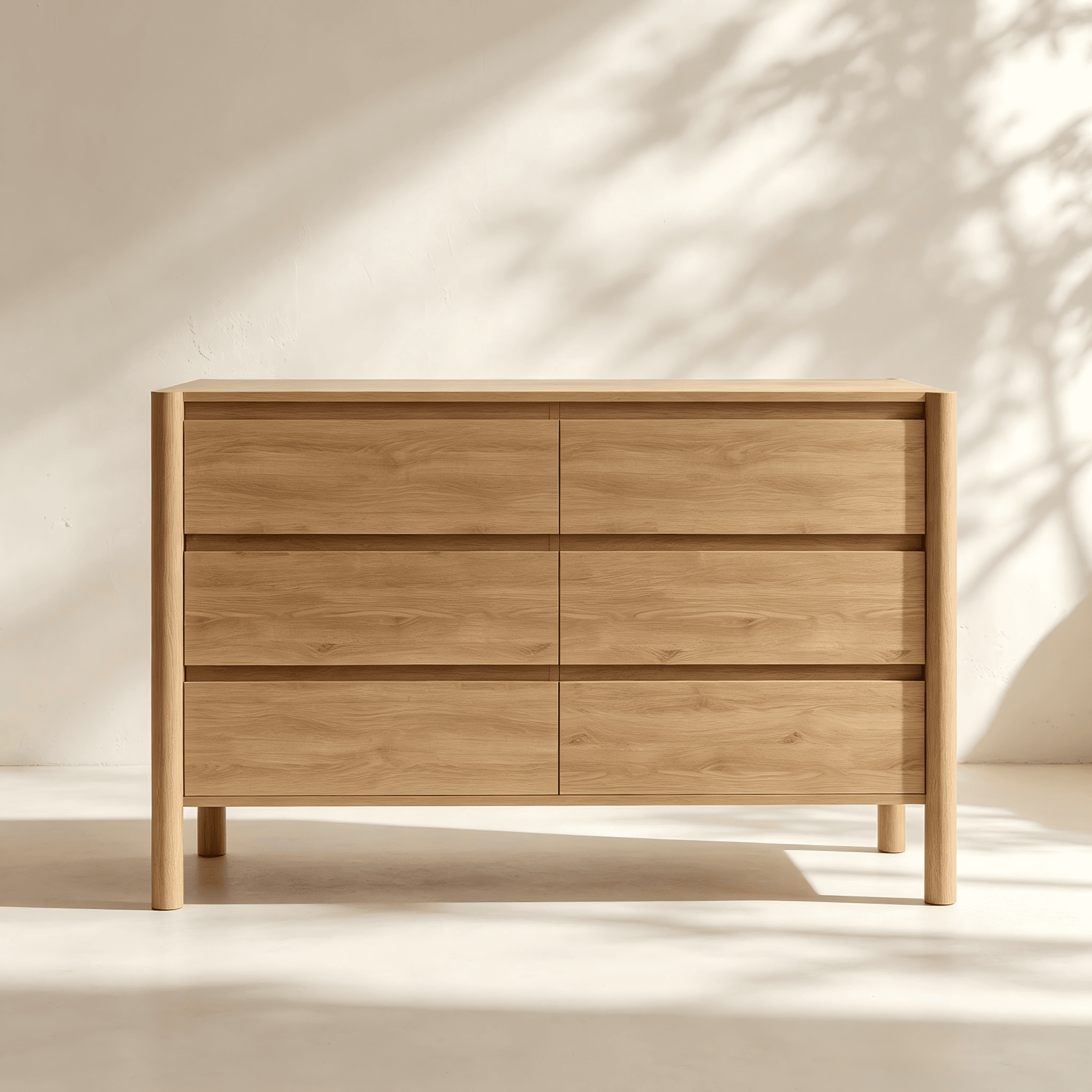 Modern Six-Drawer Wood Dresser for custom bedroom furniture collections