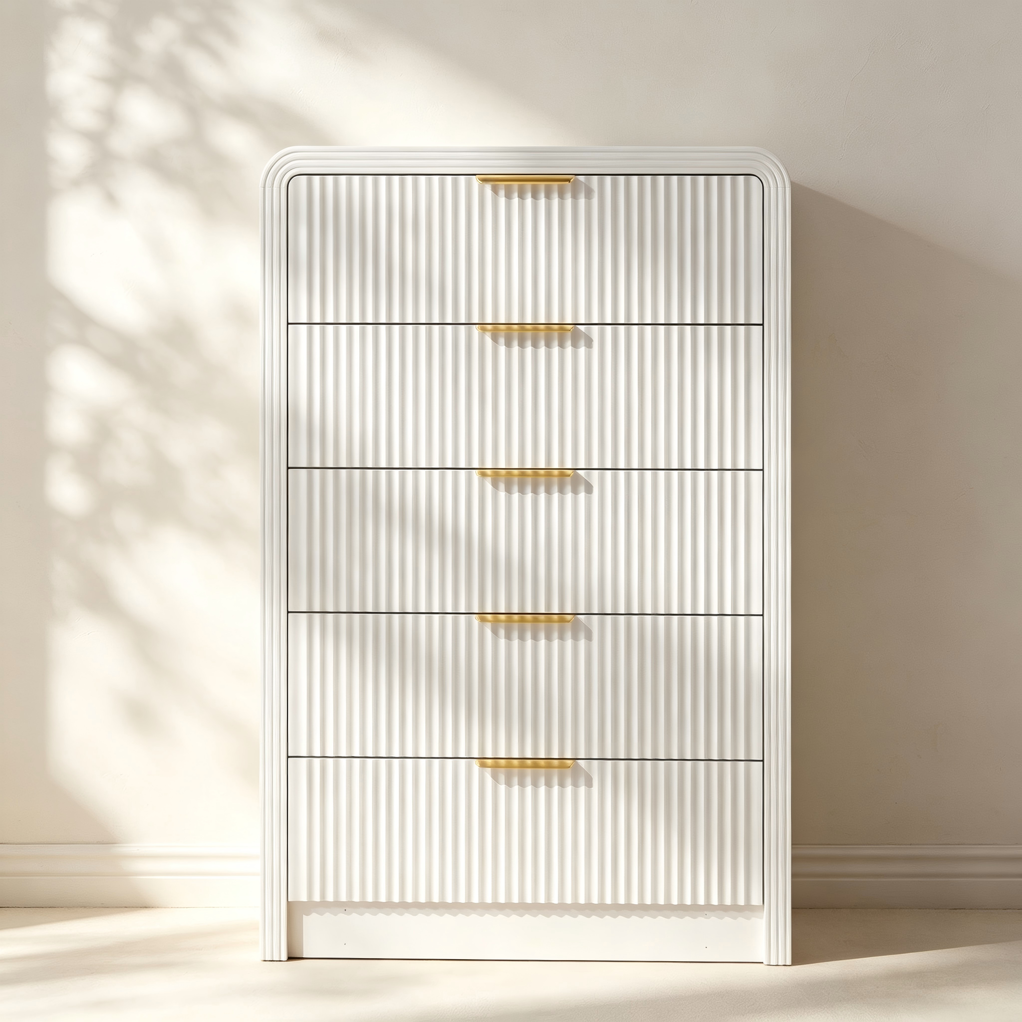 Tall Fluted Five-Drawer Chest thumbnail view 1