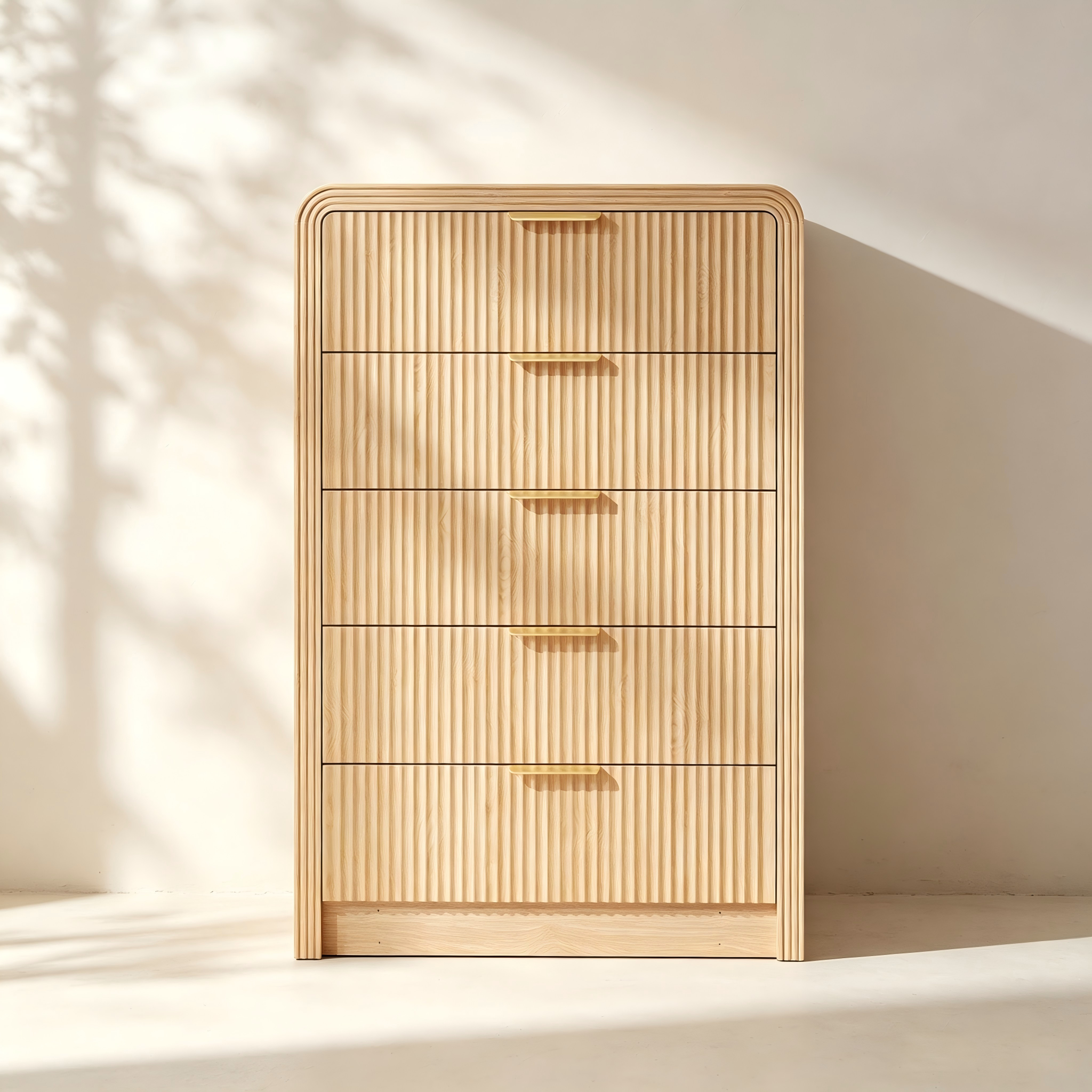 Tall Fluted Five-Drawer Chest thumbnail view 2