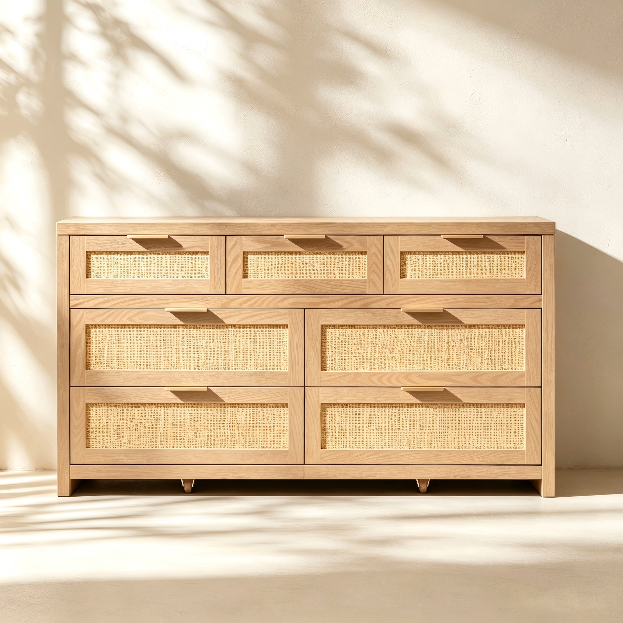 Cane-Front Seven-Drawer Dresser for custom bedroom furniture collections