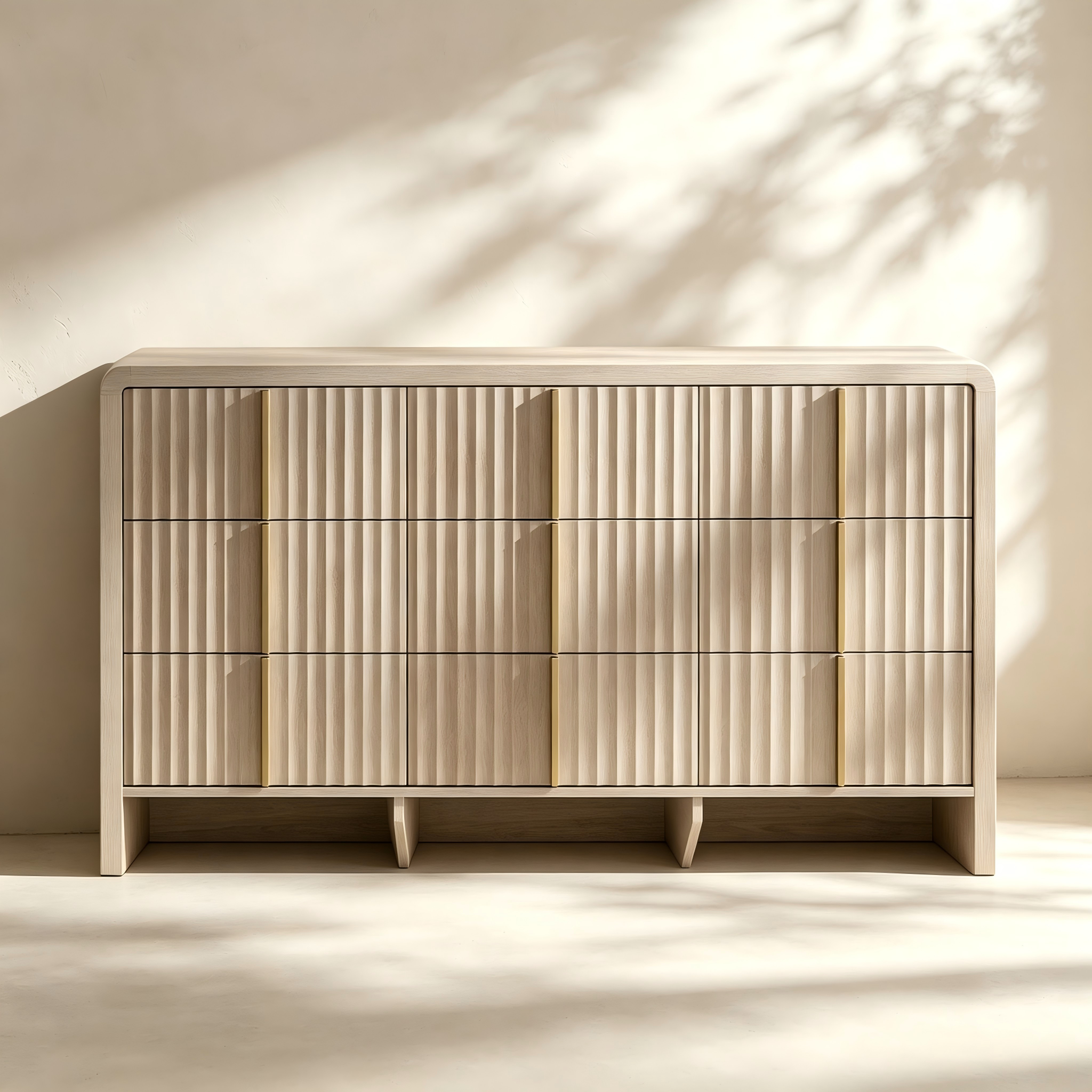 Modern Fluted Nine-Drawer Dresser thumbnail view 1