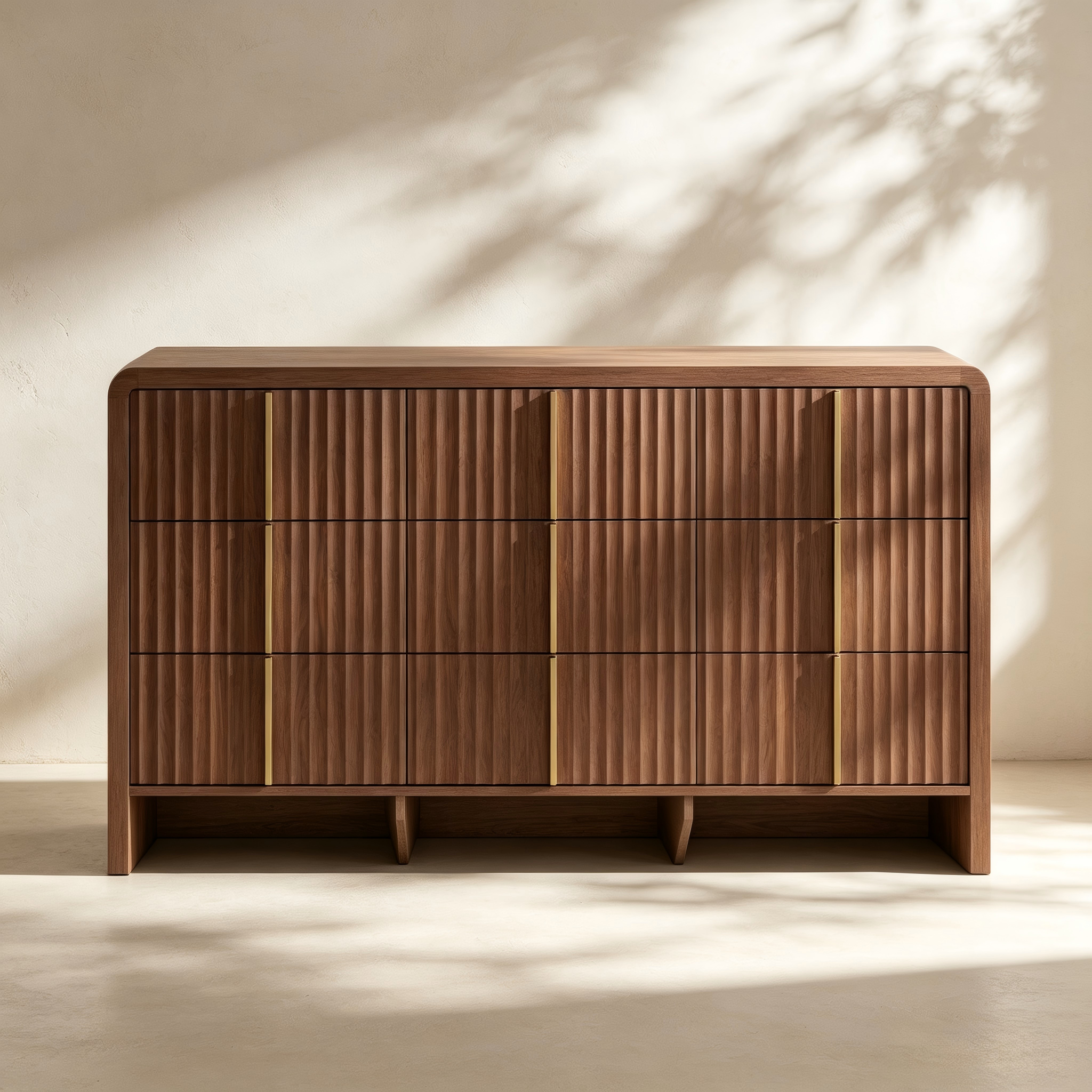 Modern Fluted Nine-Drawer Dresser thumbnail view 2