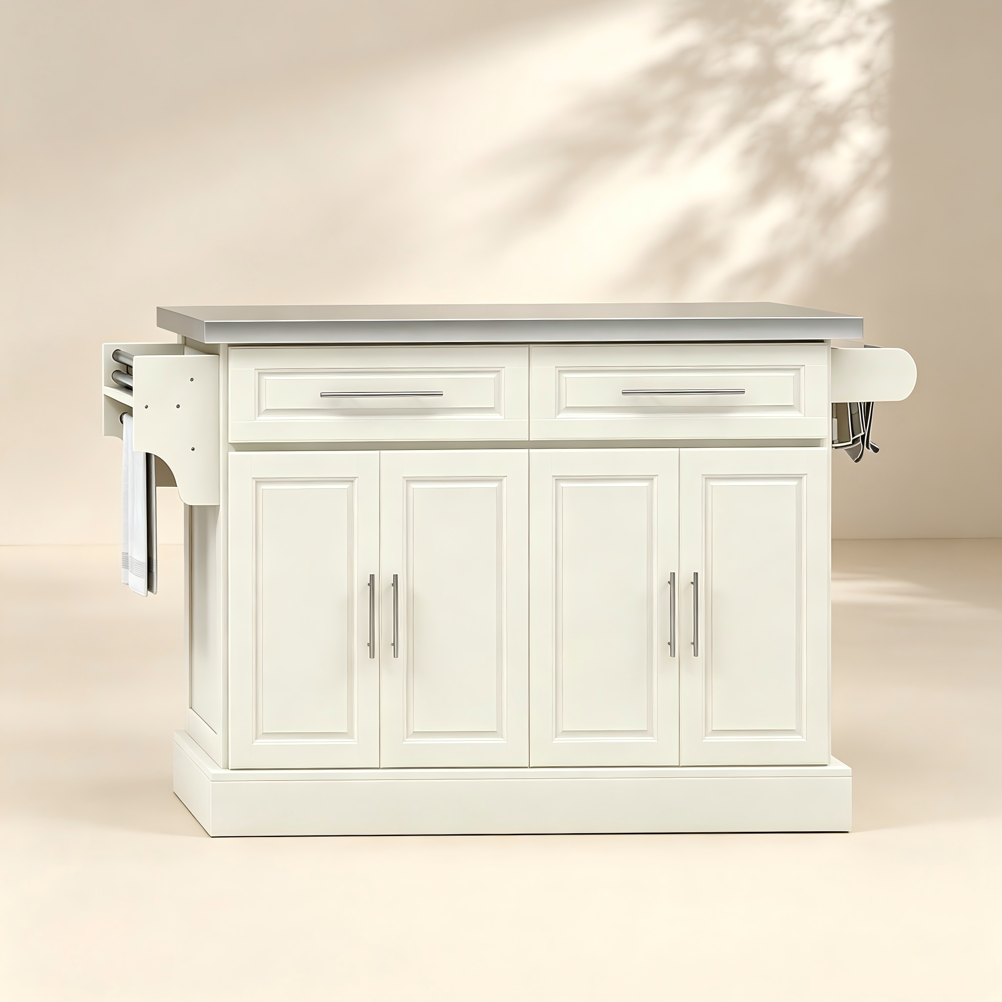 Stainless-Steel-Top Kitchen Island for custom dining room and kitchen furniture collections