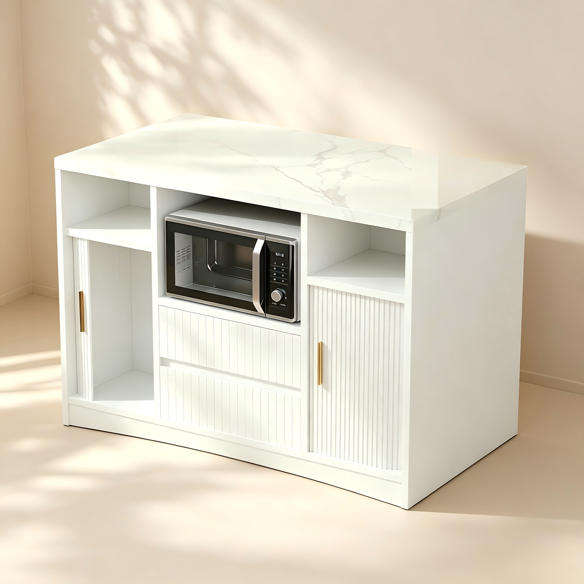 Microwave Kitchen Island with Storage for custom dining room and kitchen furniture collections