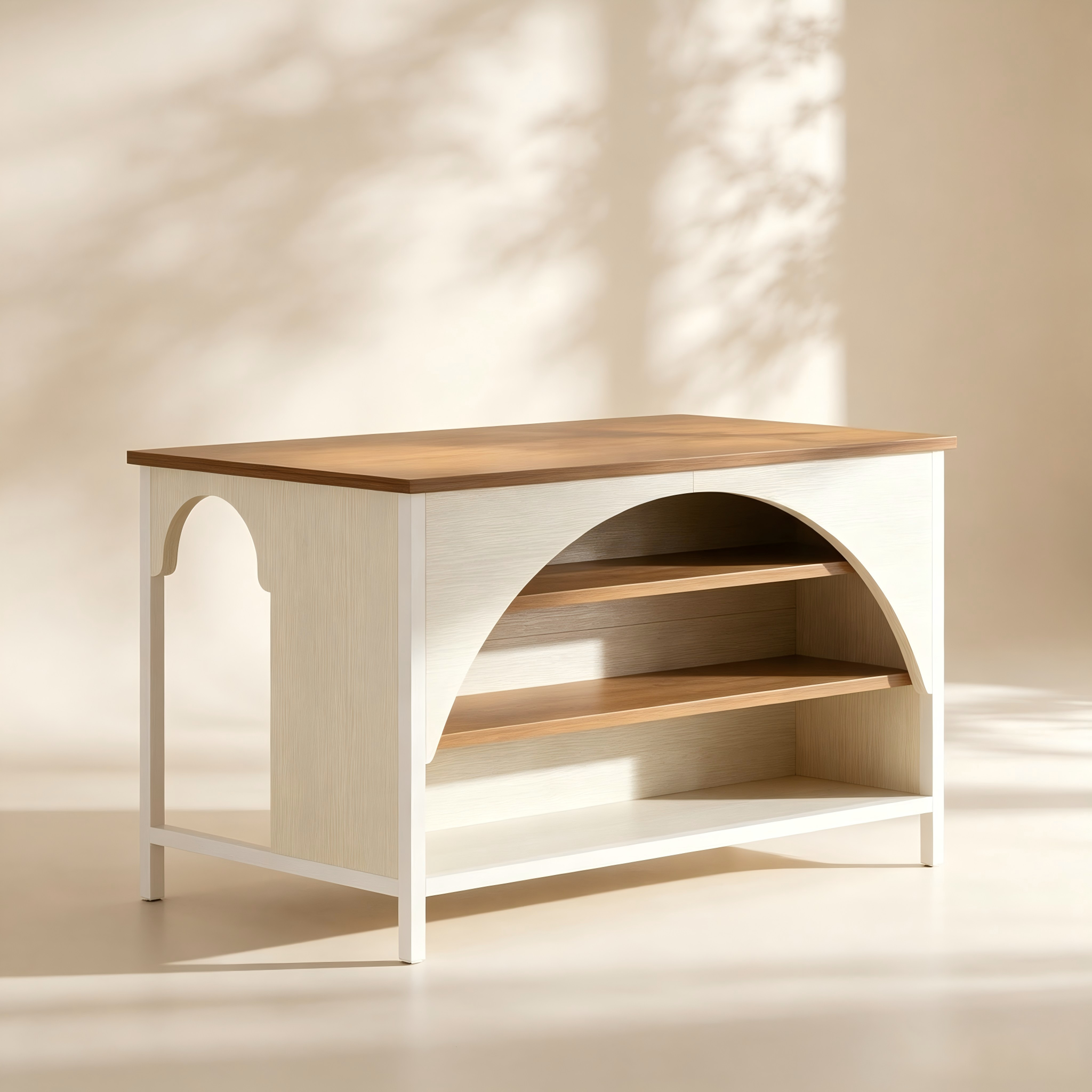 Arched Open-Shelf Kitchen Island thumbnail view 1