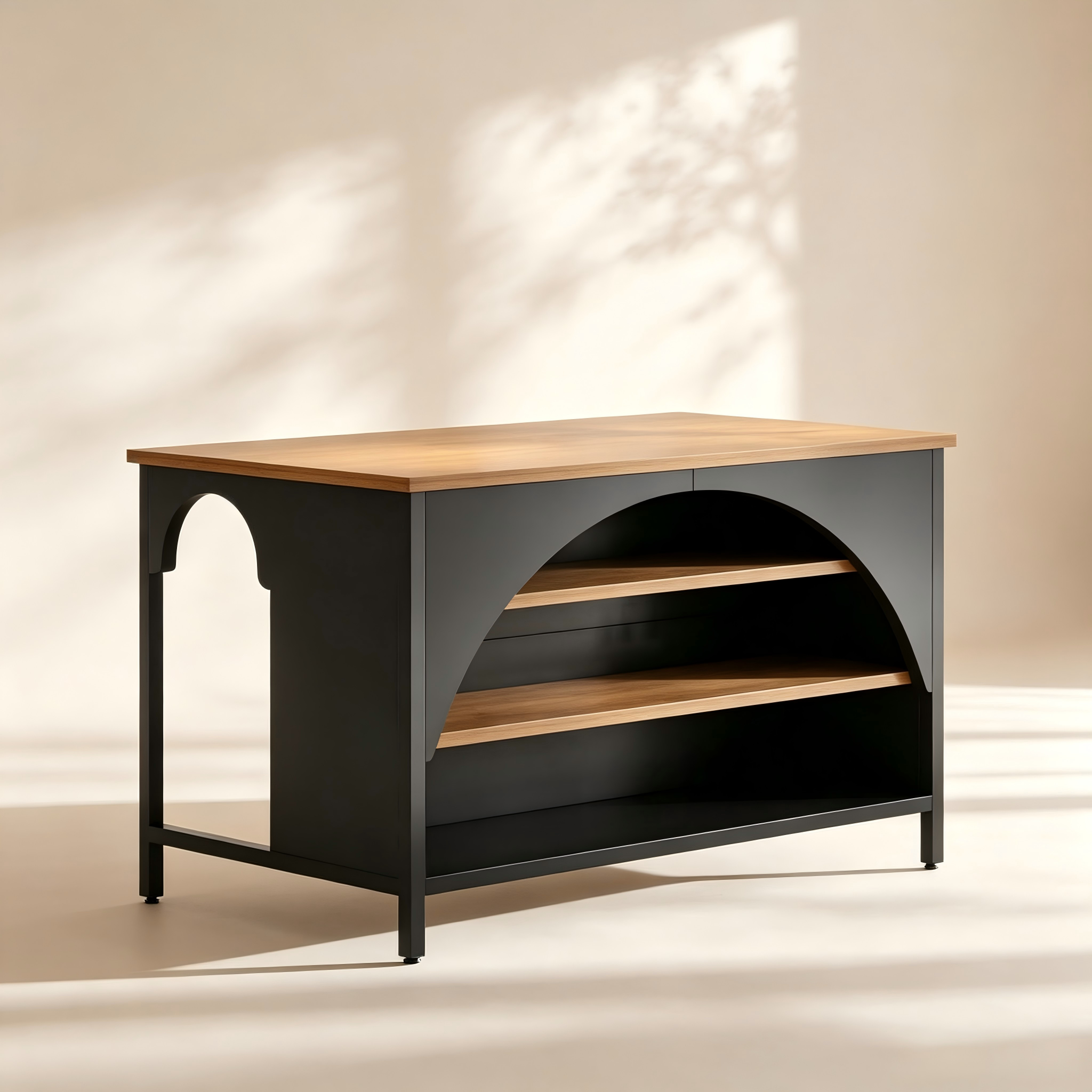 Arched Open-Shelf Kitchen Island thumbnail view 2