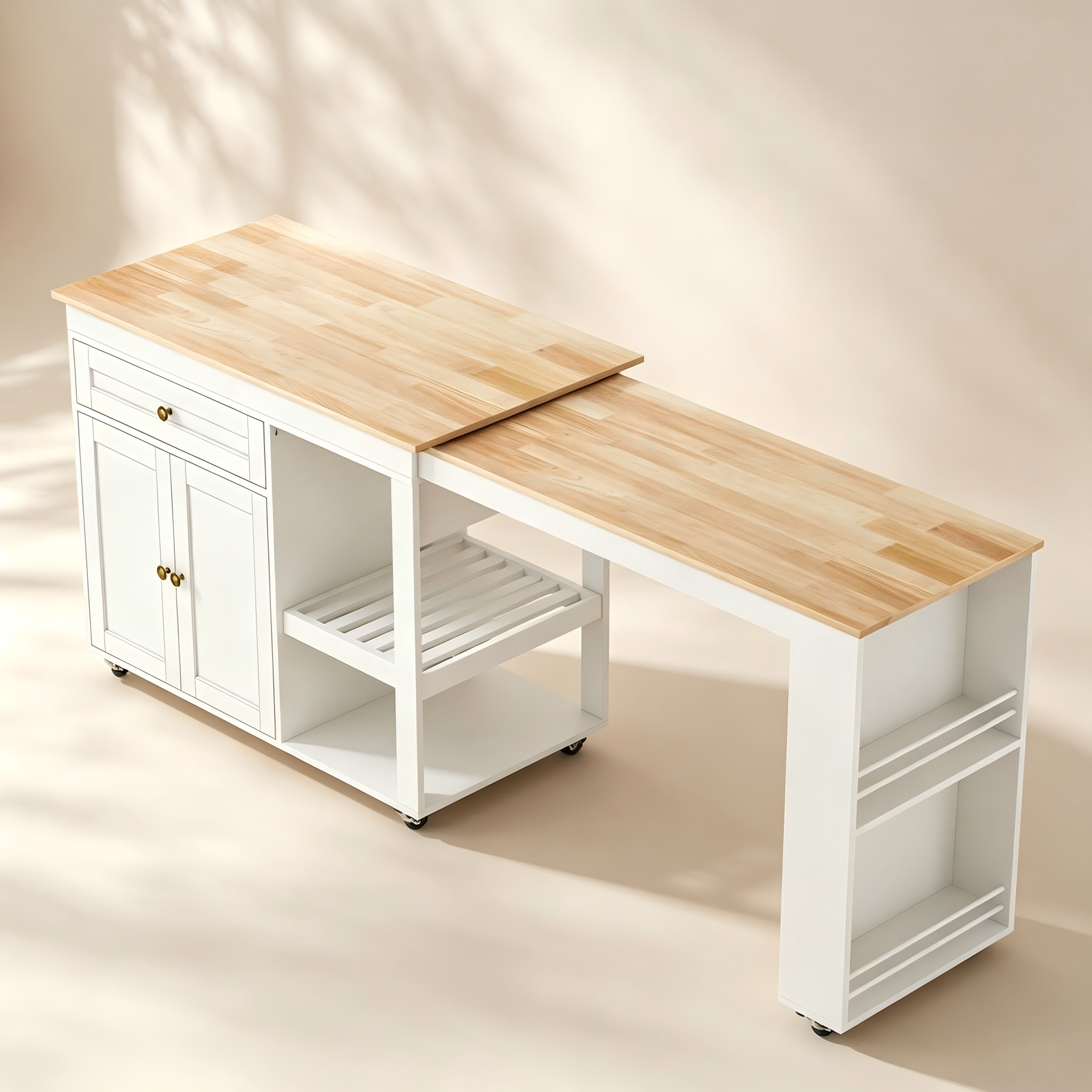 Extendable Kitchen Island with Dining Table for custom dining room and kitchen furniture collections