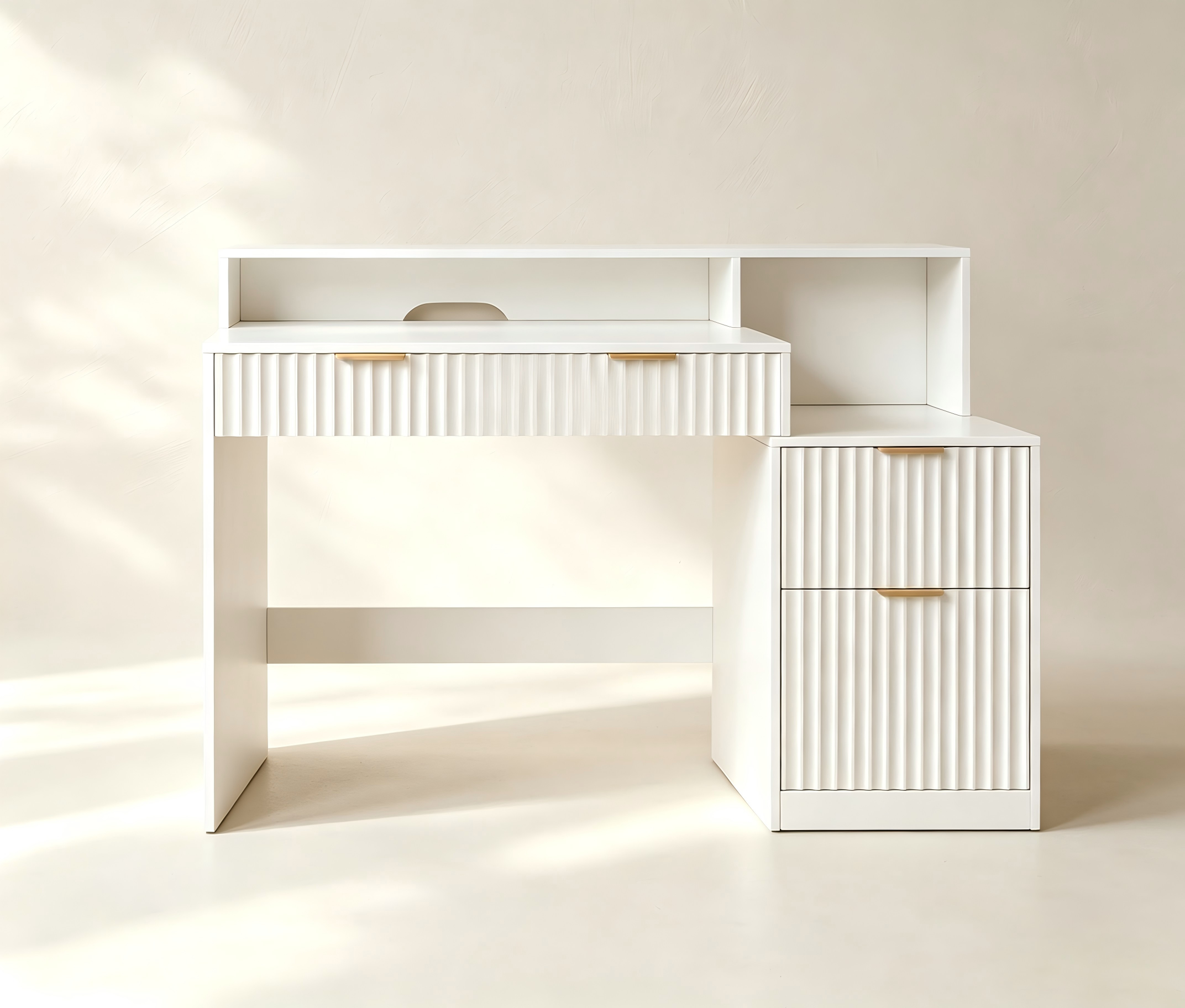 Modern Office Desk with Hutch and Storage thumbnail view 1