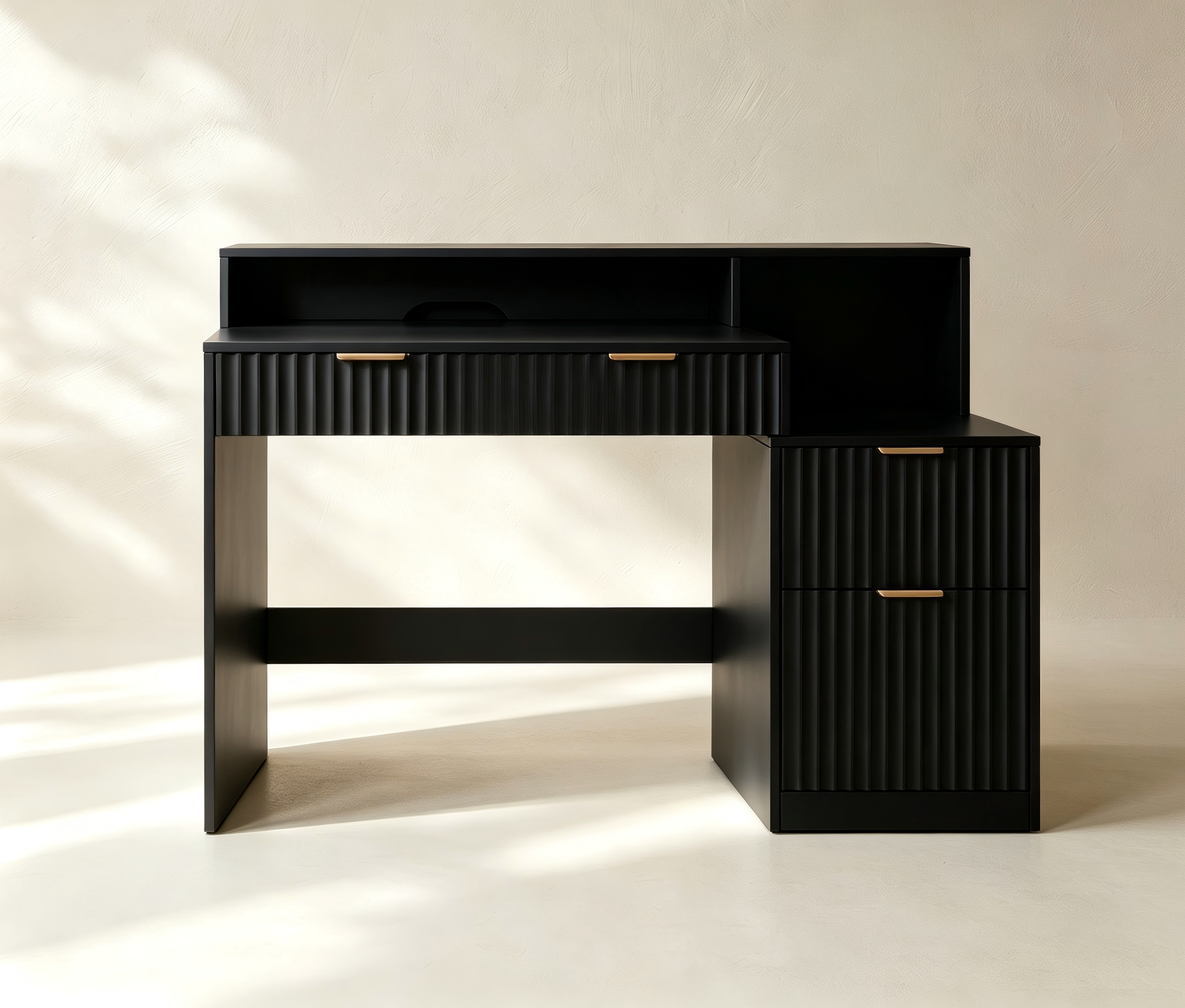 Modern Office Desk with Hutch and Storage thumbnail view 2