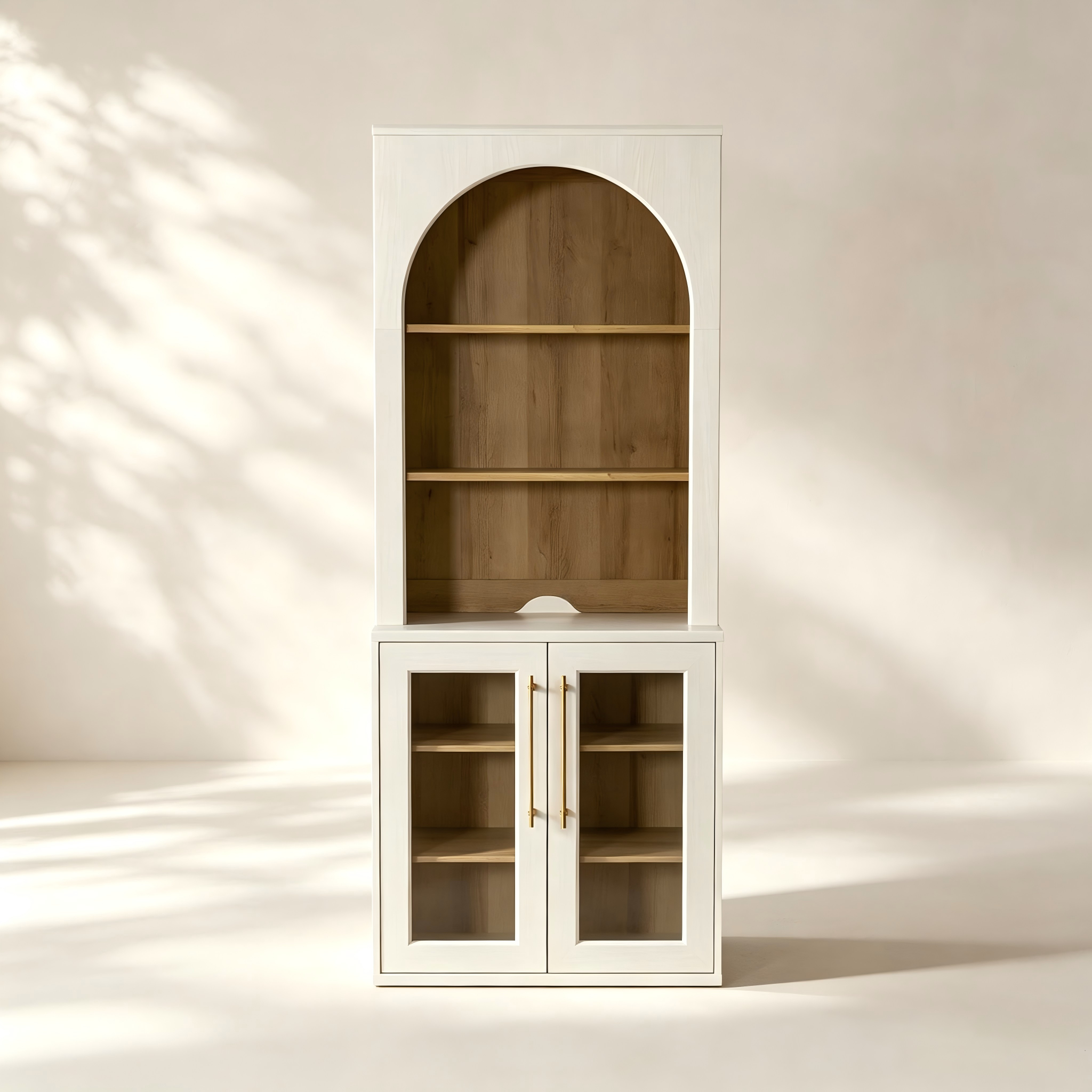 Arched Display Hutch with Glass Doors for custom dining room furniture collections