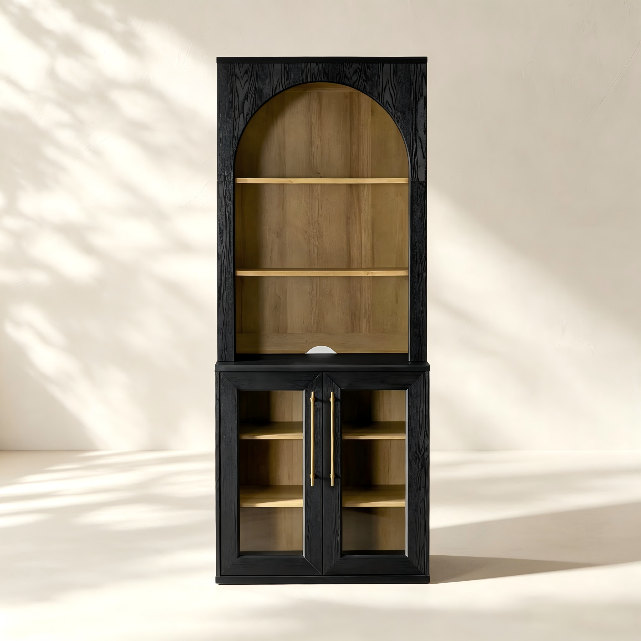 Arched Display Hutch with Glass Doors thumbnail view 2