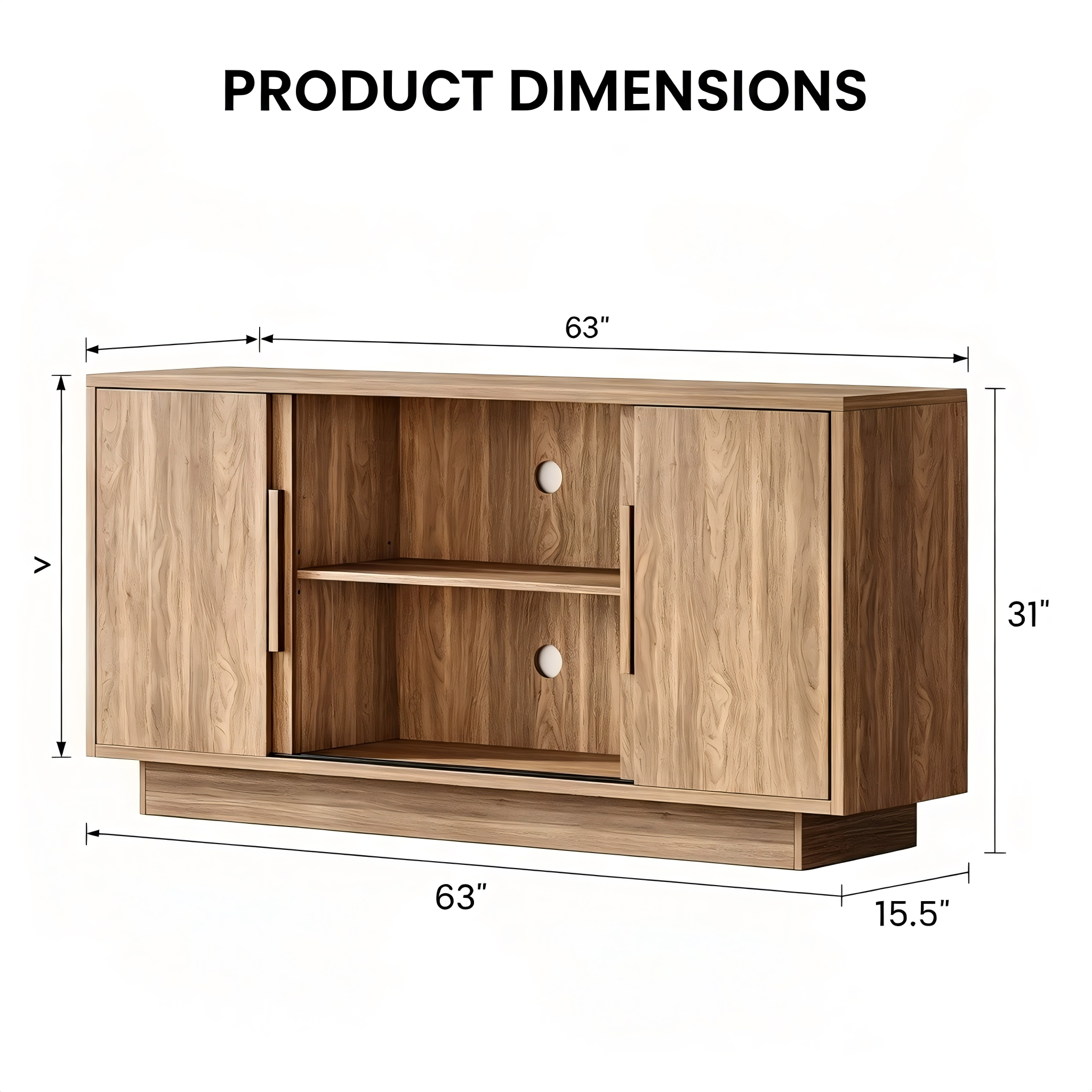 SB008 Modern Four-Door Wood Sideboard product dimensions