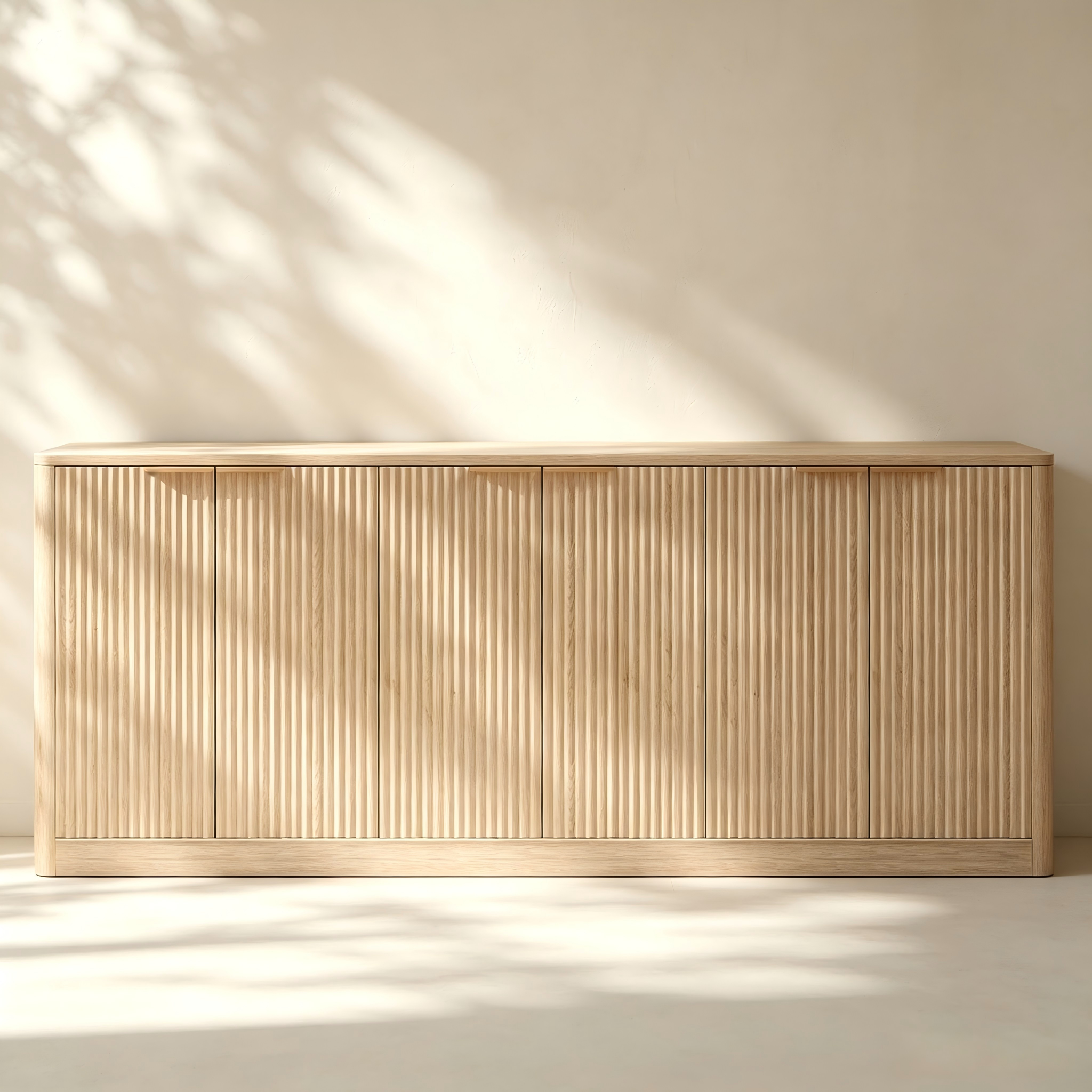 Modern Fluted Six-Door Sideboard for custom dining room furniture collections