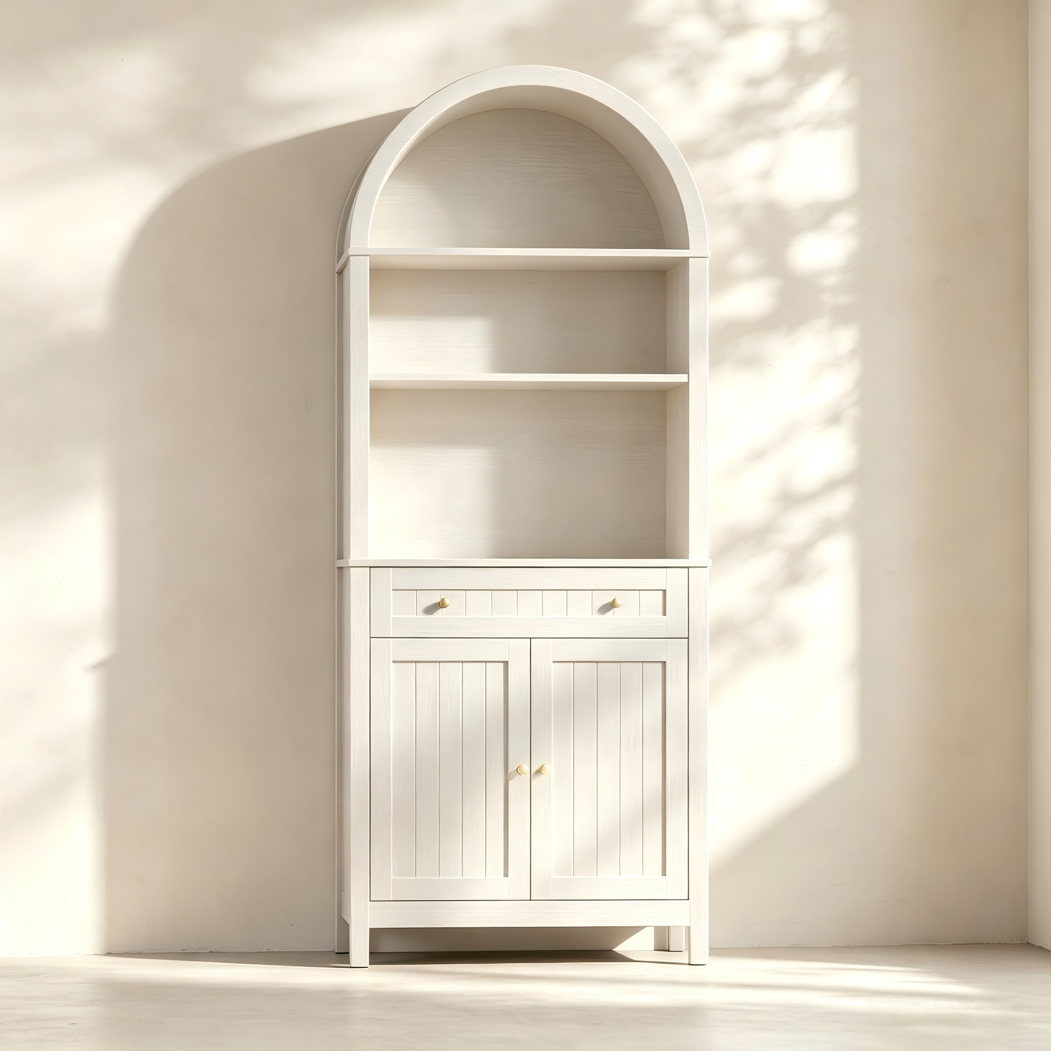 Arched Storage Hutch with Open Shelves for custom dining room furniture collections