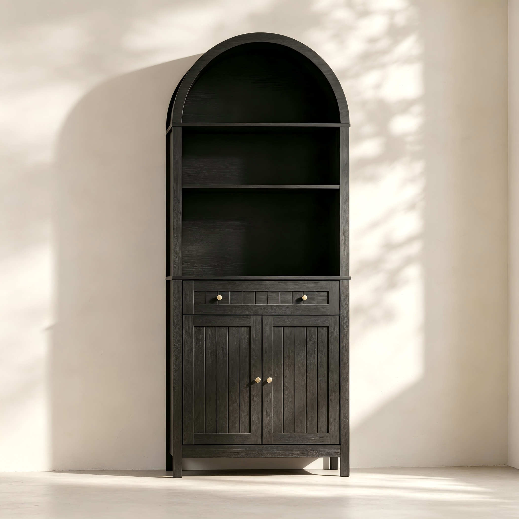Arched Storage Hutch with Open Shelves thumbnail view 2