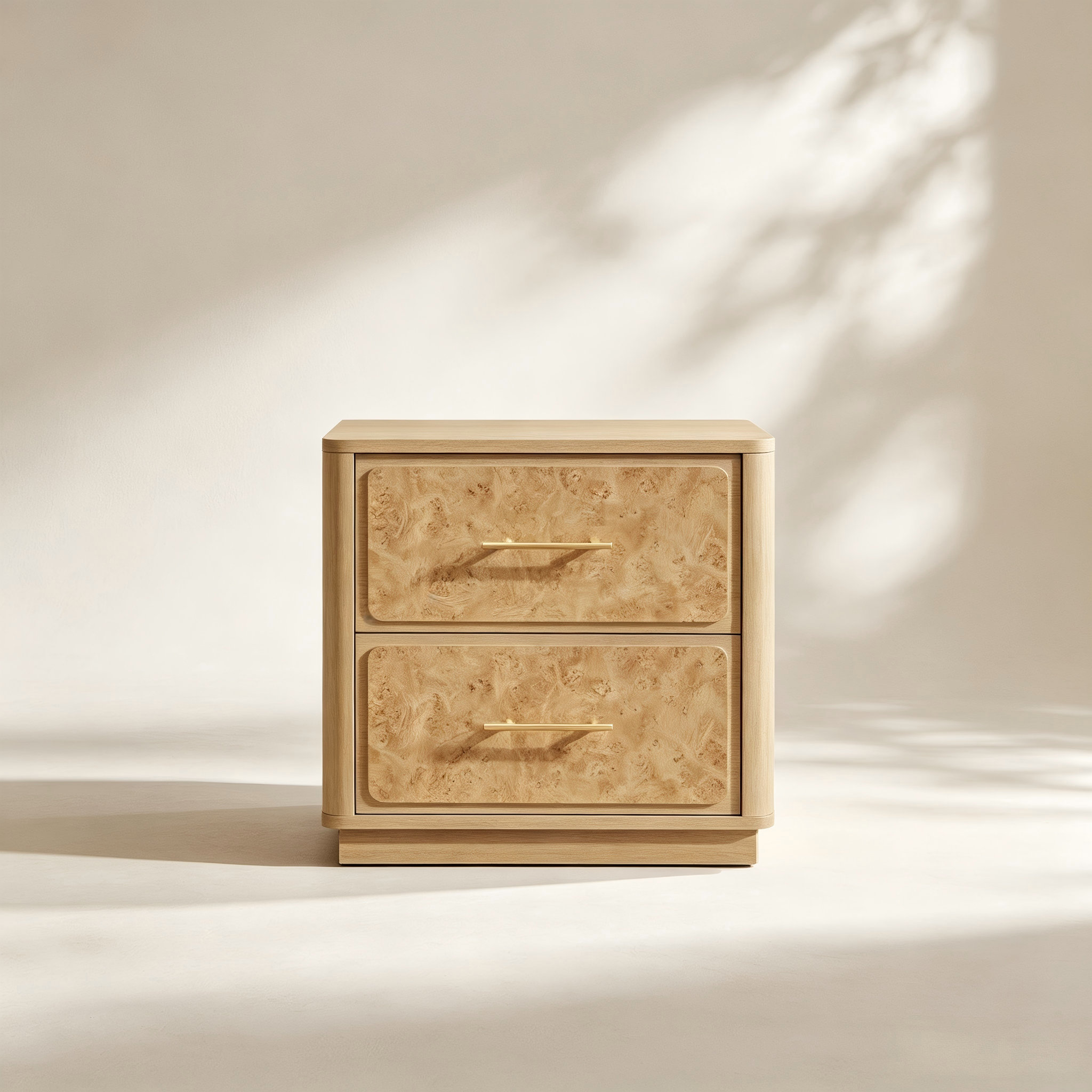 Two-Drawer Wood Side Table thumbnail view 1