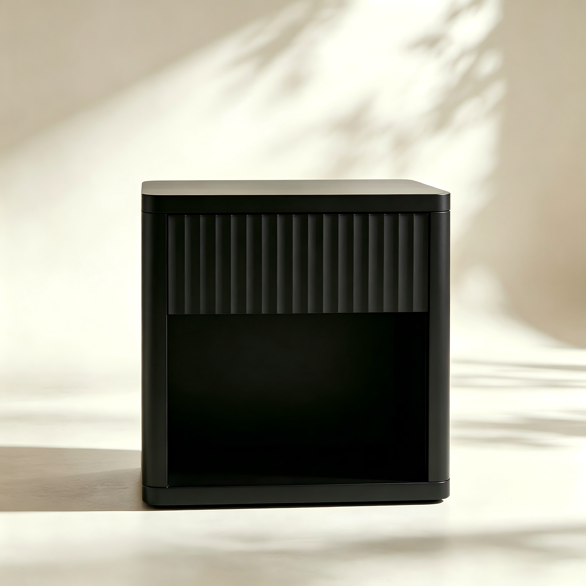 Fluted Side Table with Open Shelf thumbnail view 3