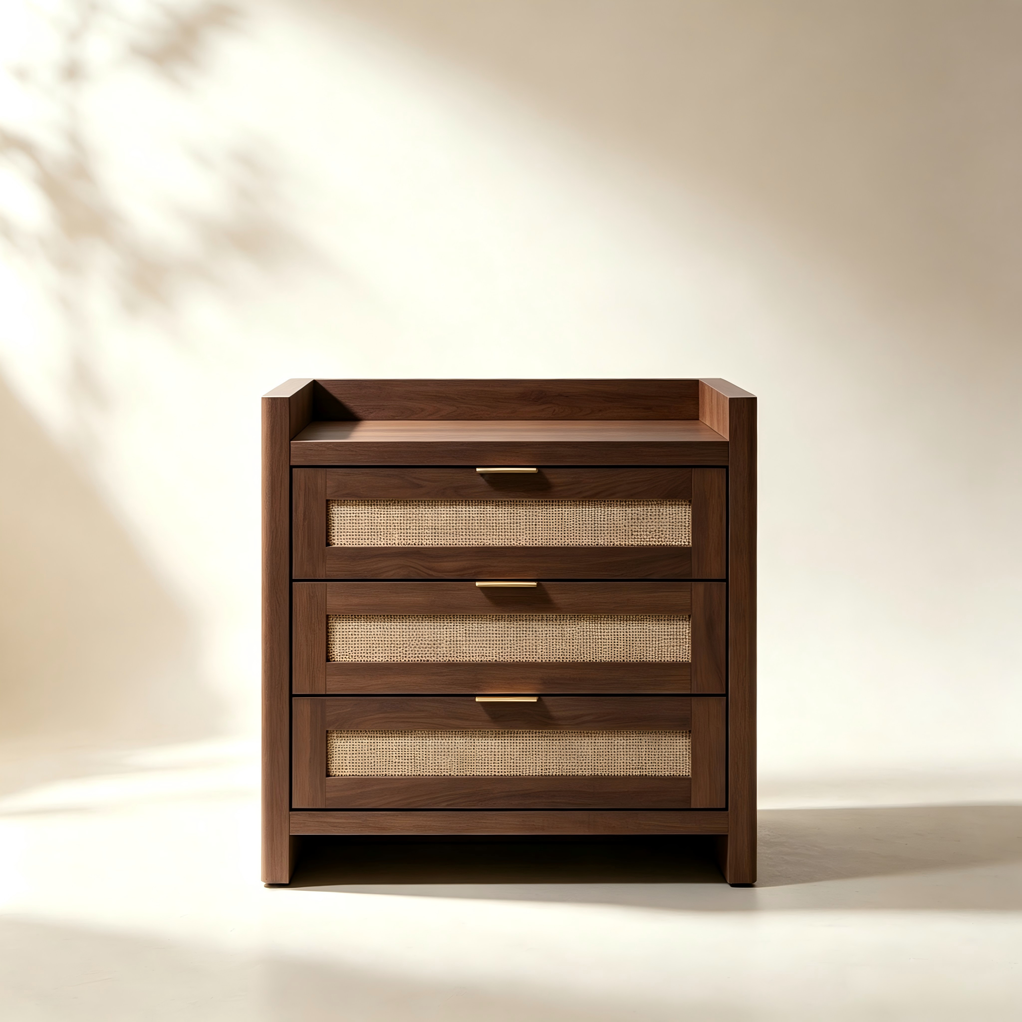 Three-Drawer Wood Side Table thumbnail view 2