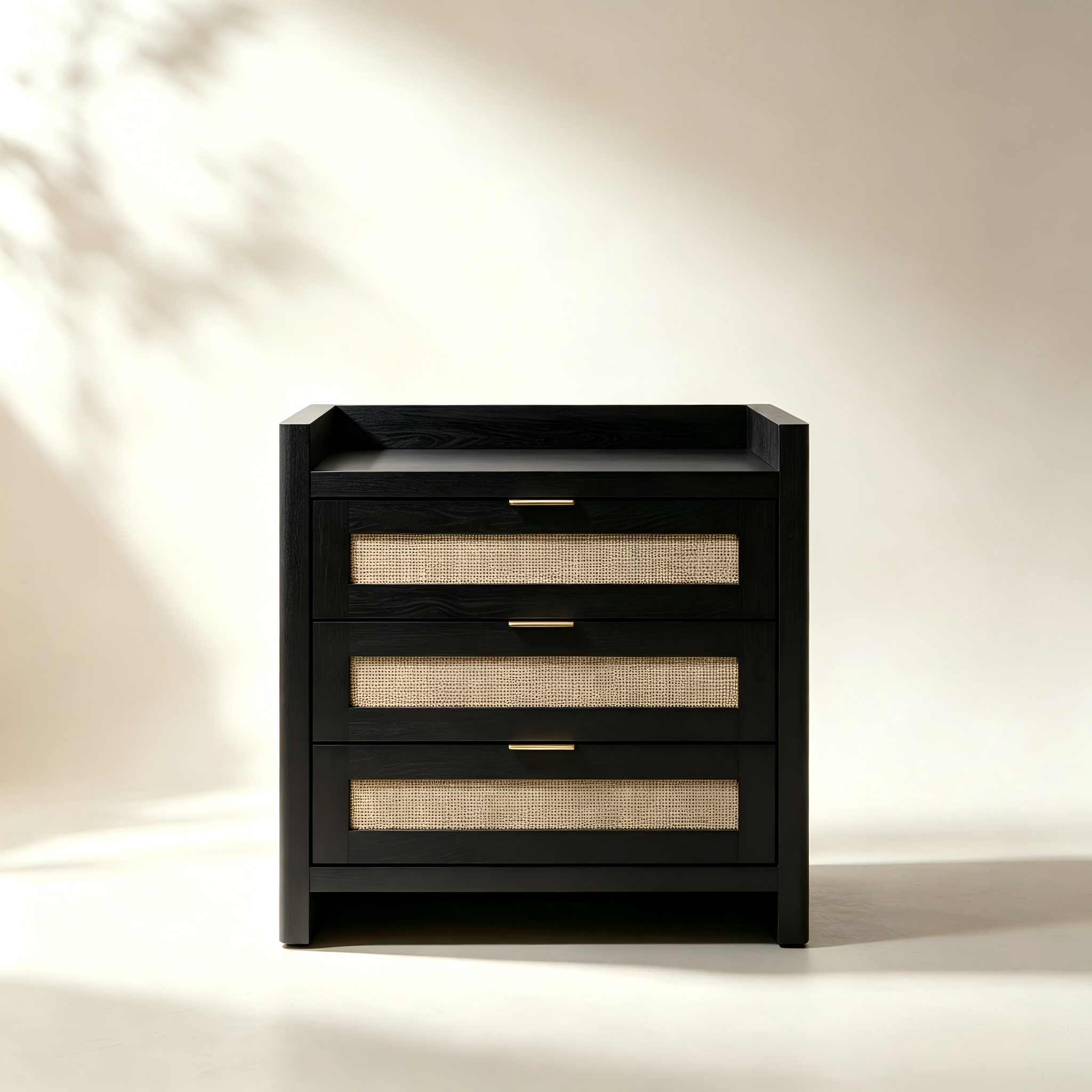 Three-Drawer Wood Side Table thumbnail view 3