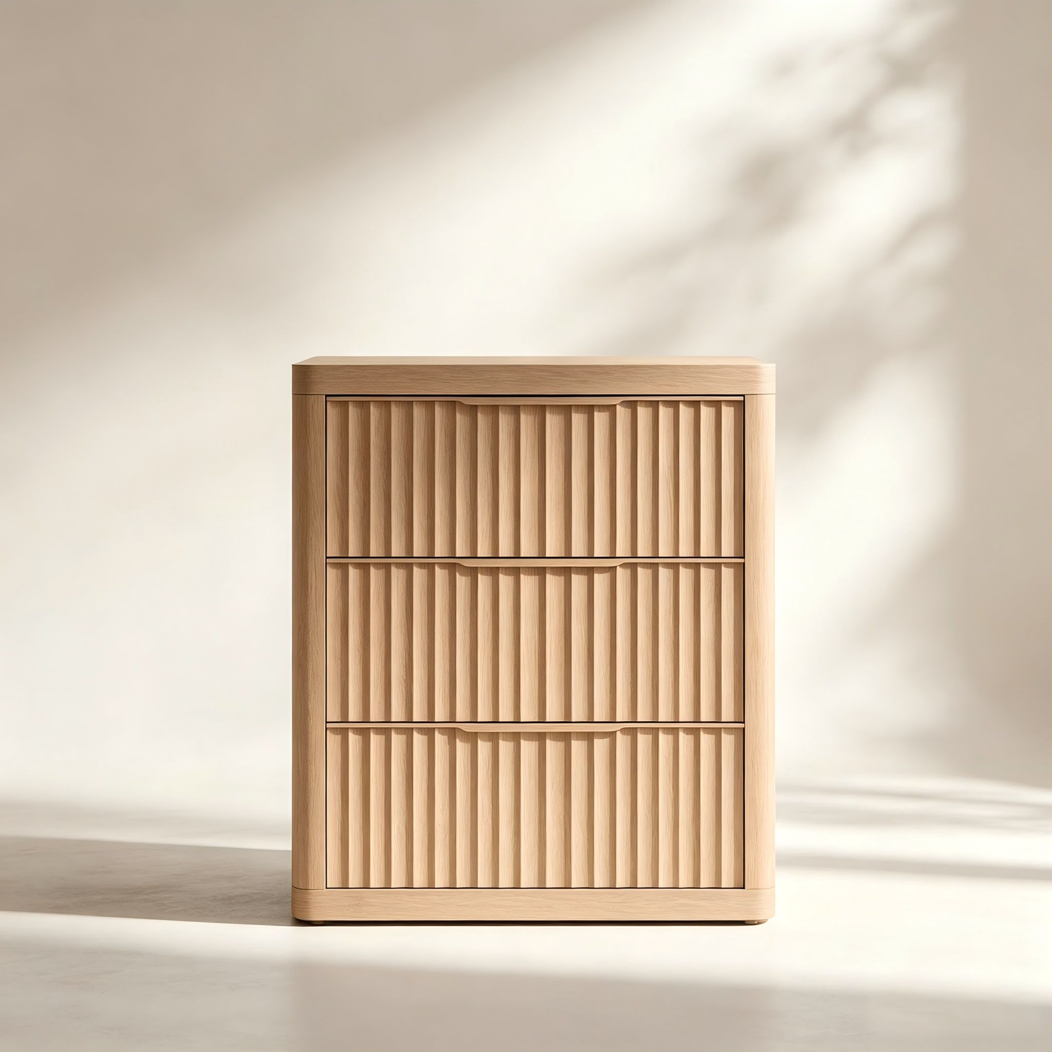 Fluted Three-Drawer Side Table thumbnail view 1