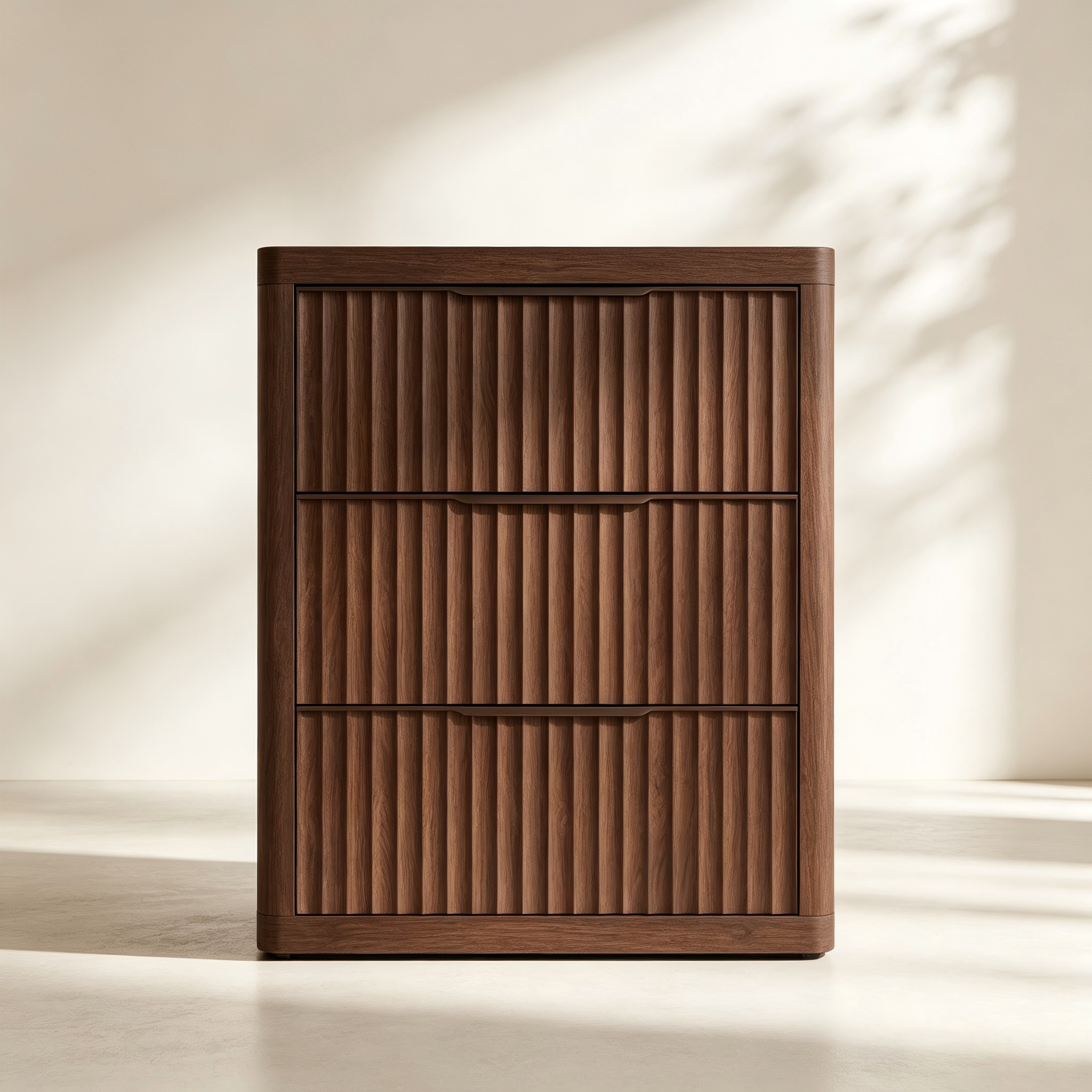 Fluted Three-Drawer Side Table thumbnail view 2