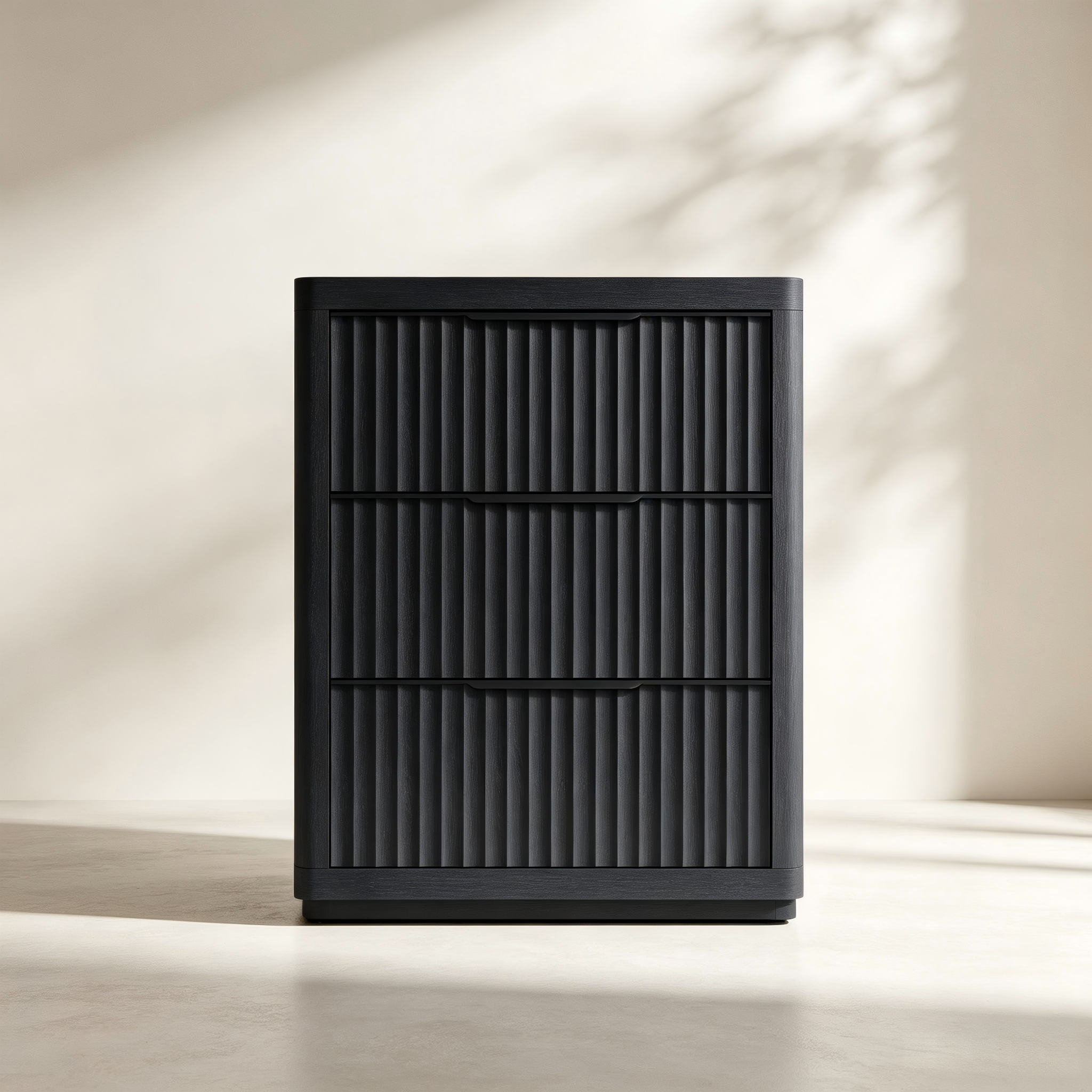 Fluted Three-Drawer Side Table thumbnail view 3