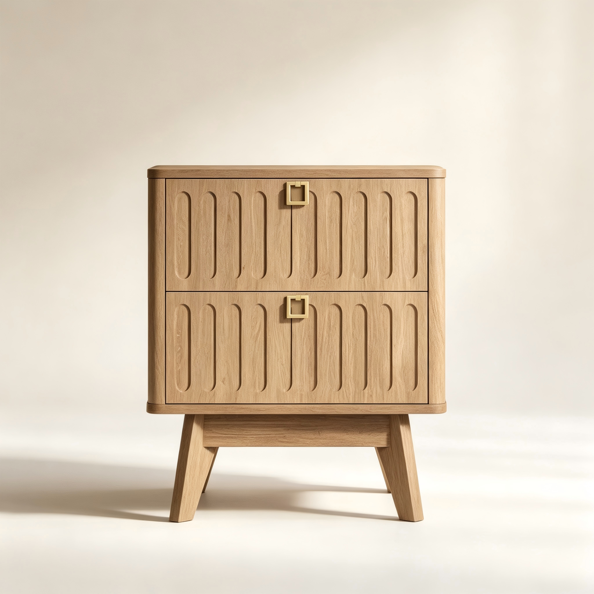 Mid-Century Two-Drawer Side Table thumbnail view 1