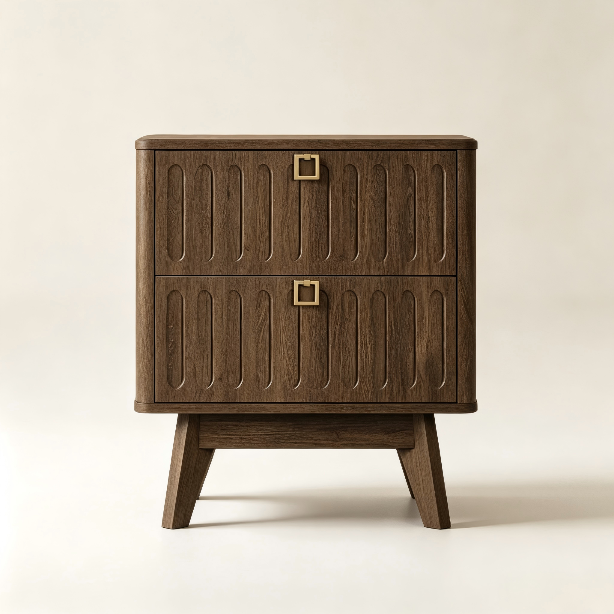 Mid-Century Two-Drawer Side Table thumbnail view 2