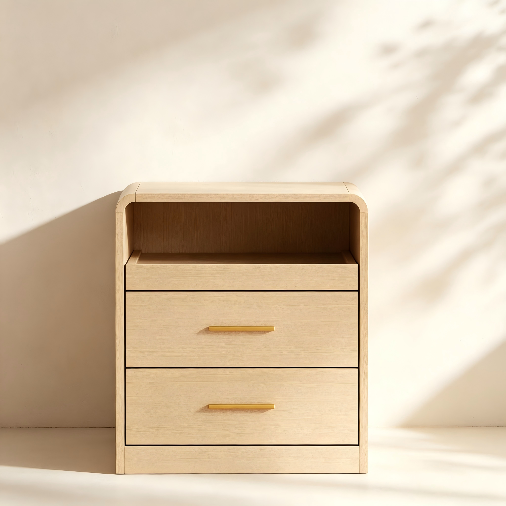 Rounded Side Table with Open Shelf thumbnail view 1