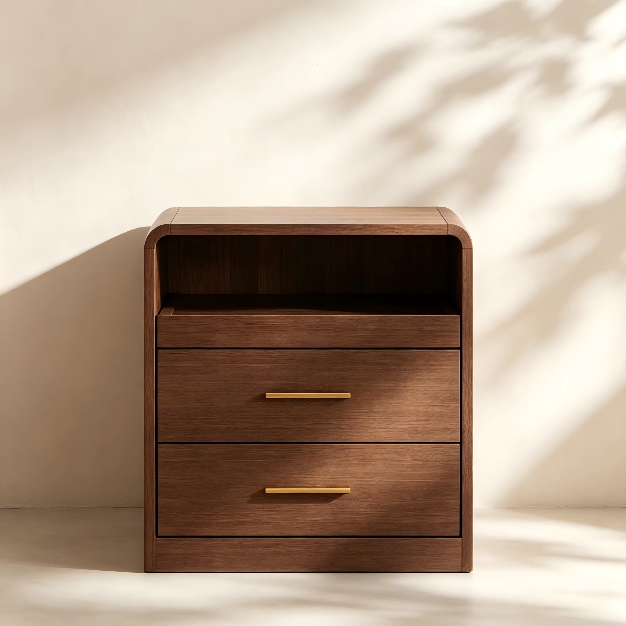 Rounded Side Table with Open Shelf thumbnail view 2