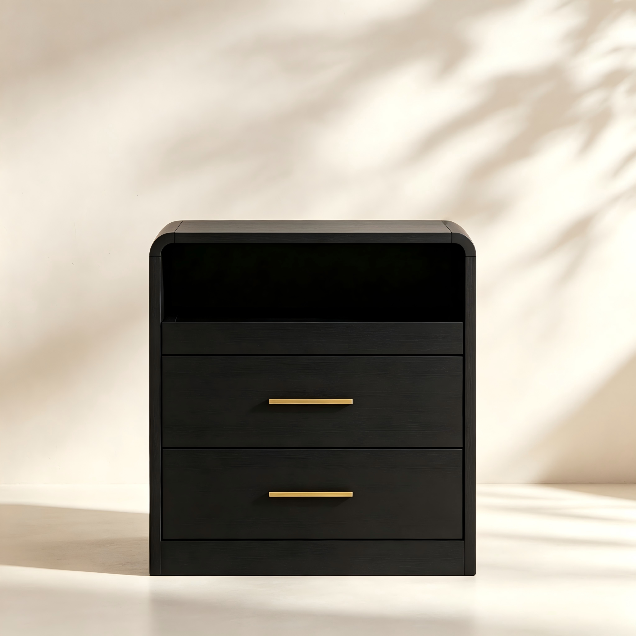 Rounded Side Table with Open Shelf thumbnail view 3