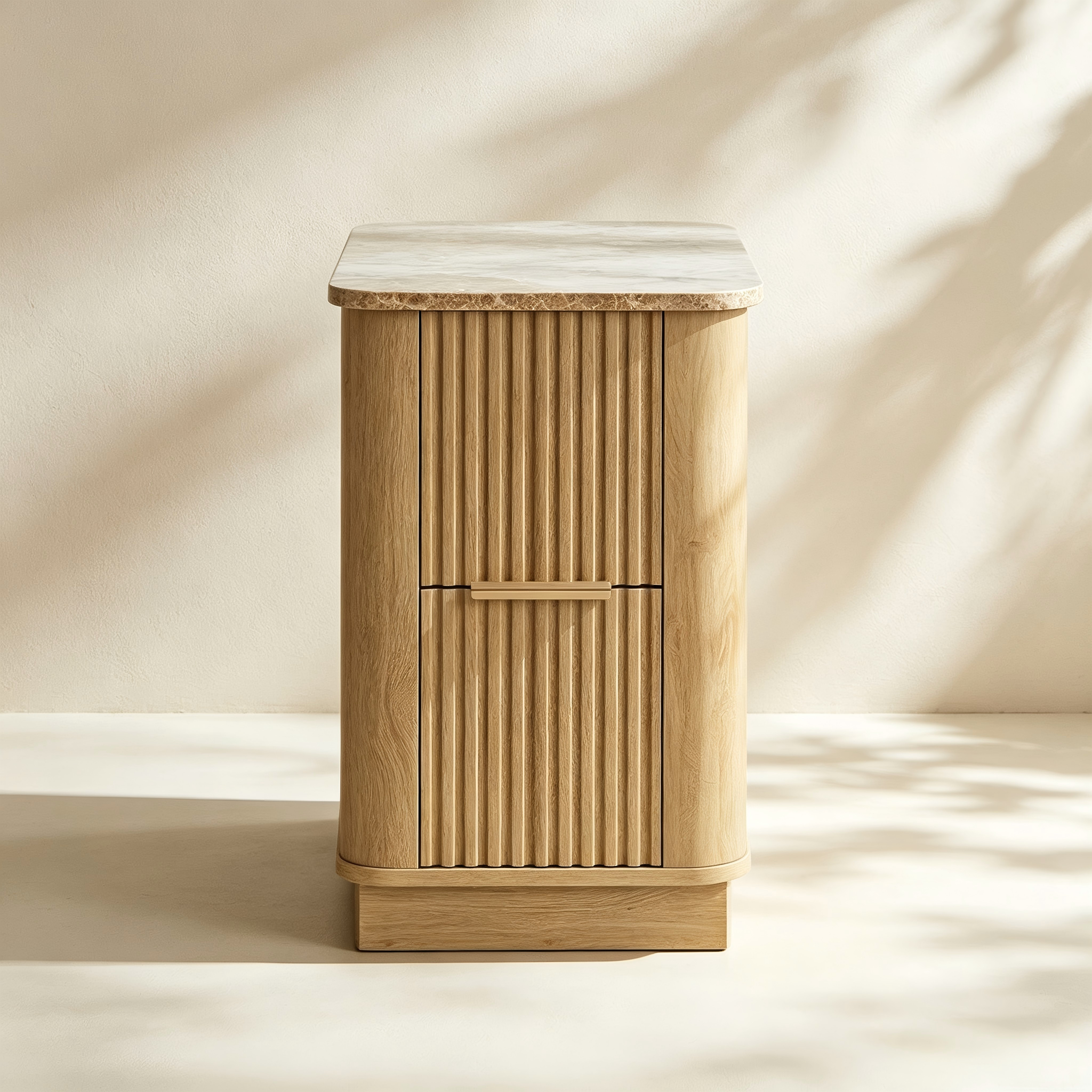 Fluted Two-Drawer Side Table thumbnail view 1