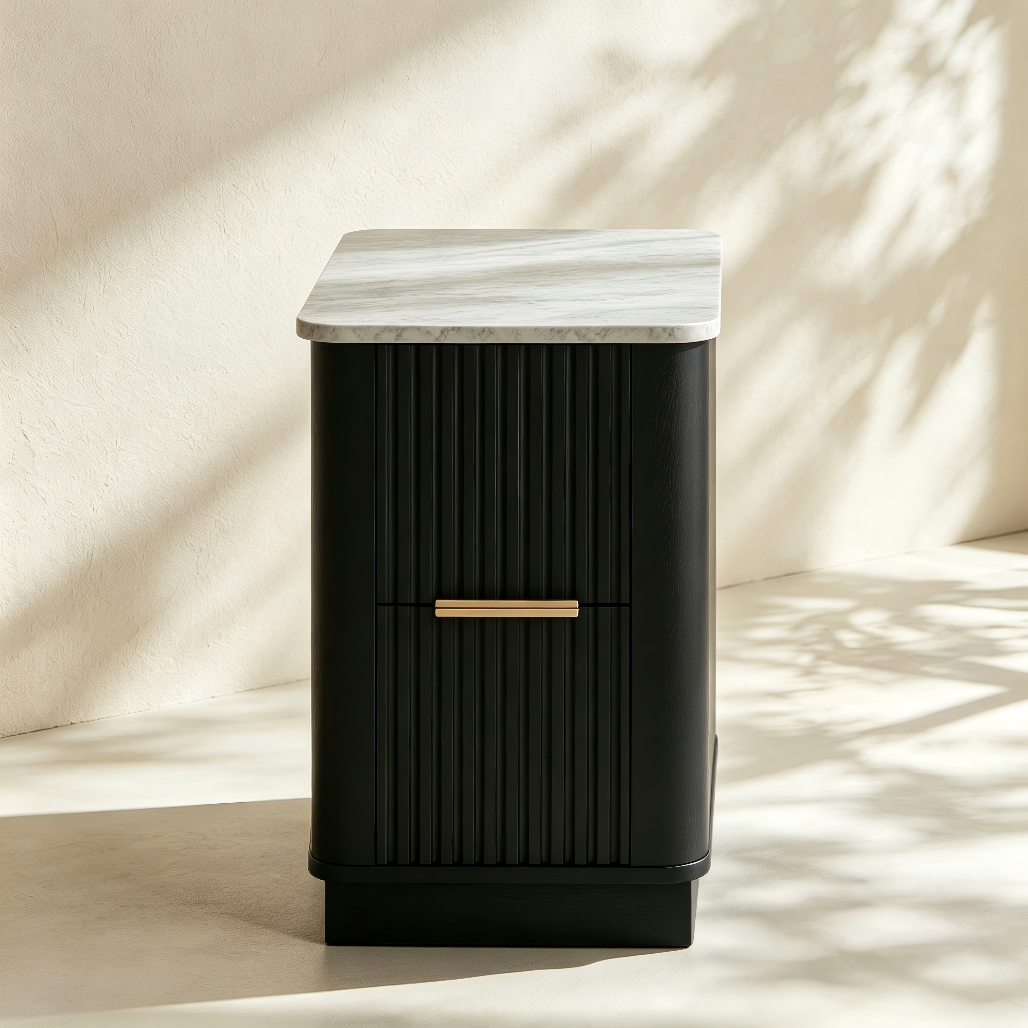 Fluted Two-Drawer Side Table thumbnail view 3