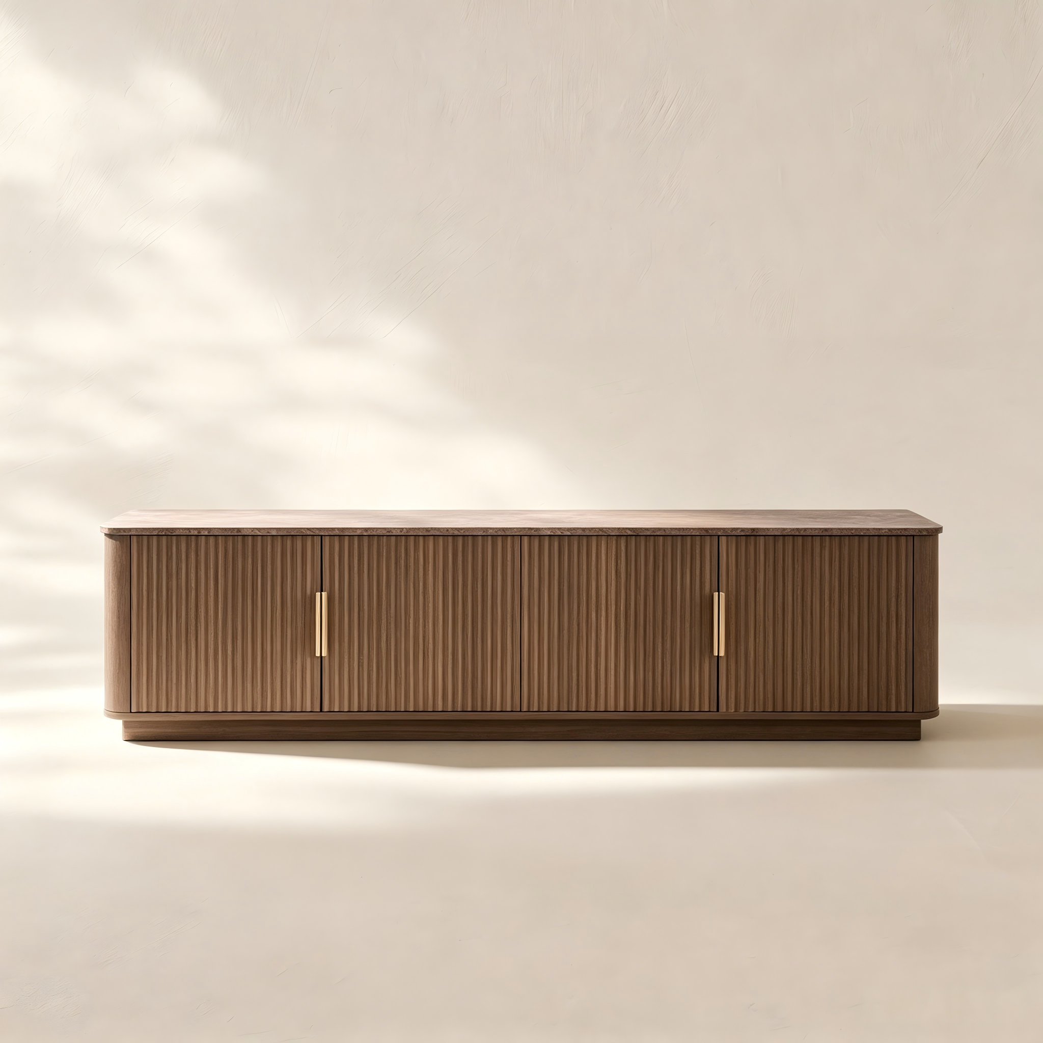 Slatted Four-Door TV Console thumbnail view 2