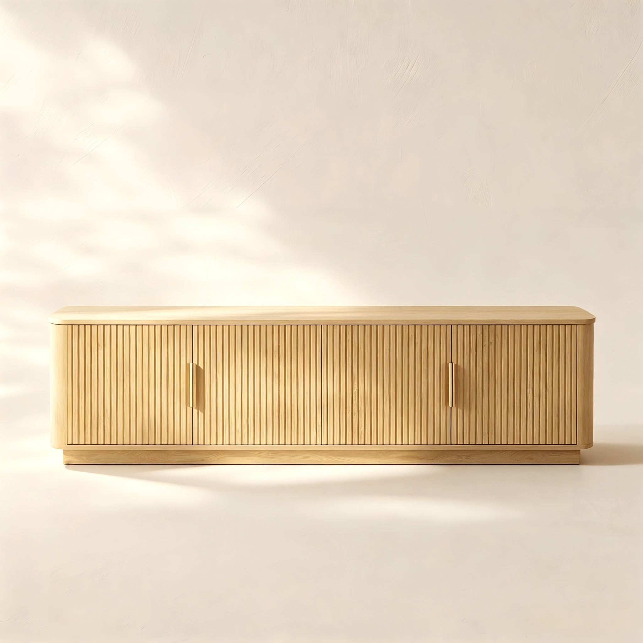Slatted Four-Door TV Console thumbnail view 1