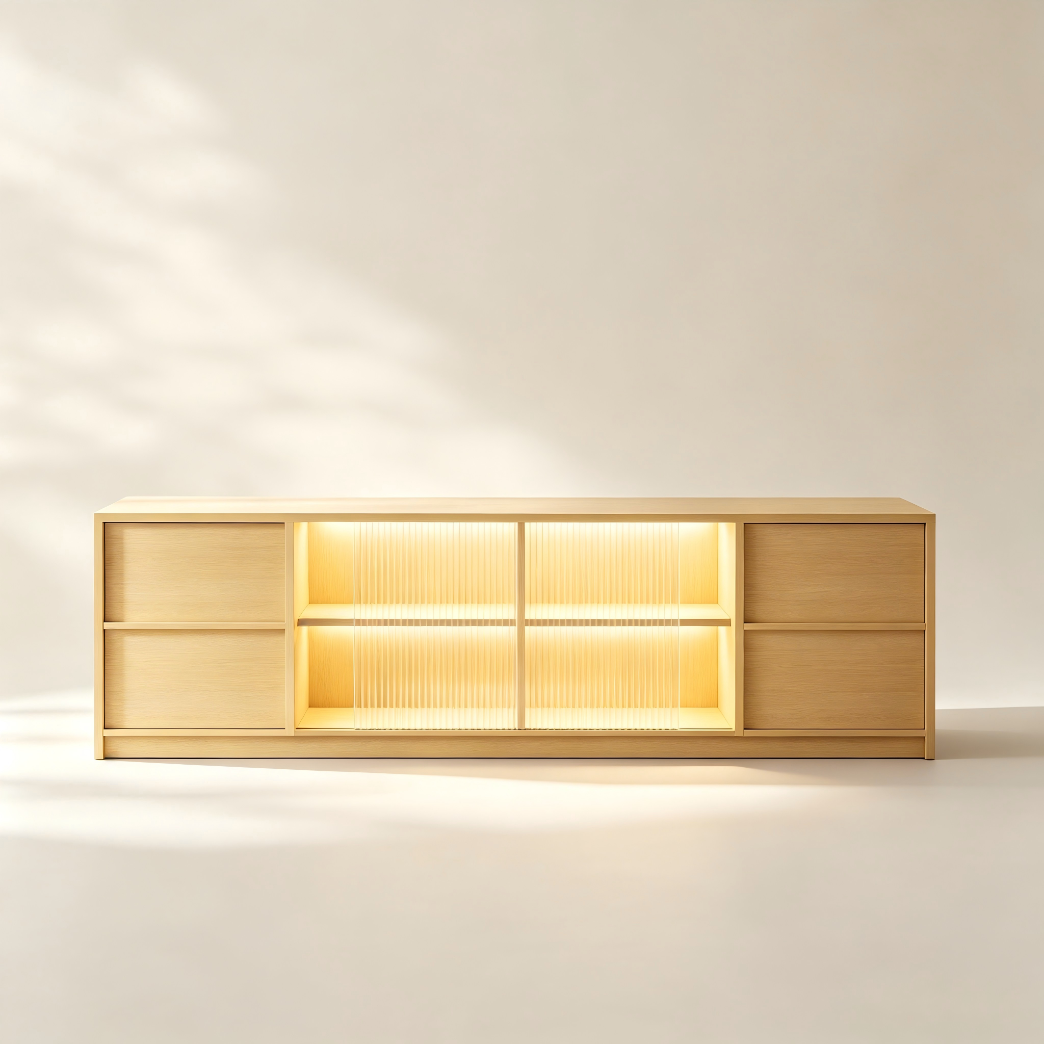 LED TV Console with Display Shelves