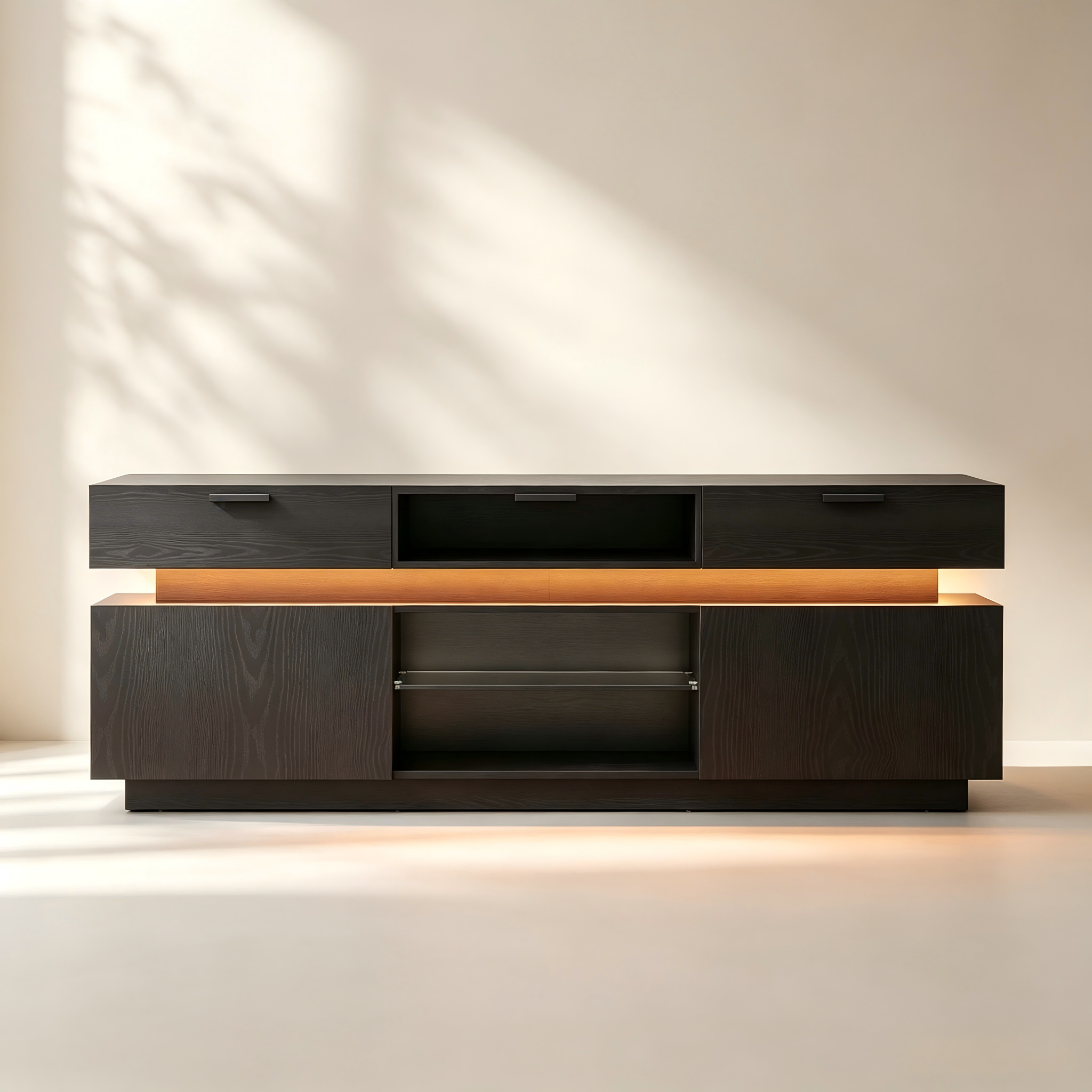 LED TV Stand with Media Shelf thumbnail view 2